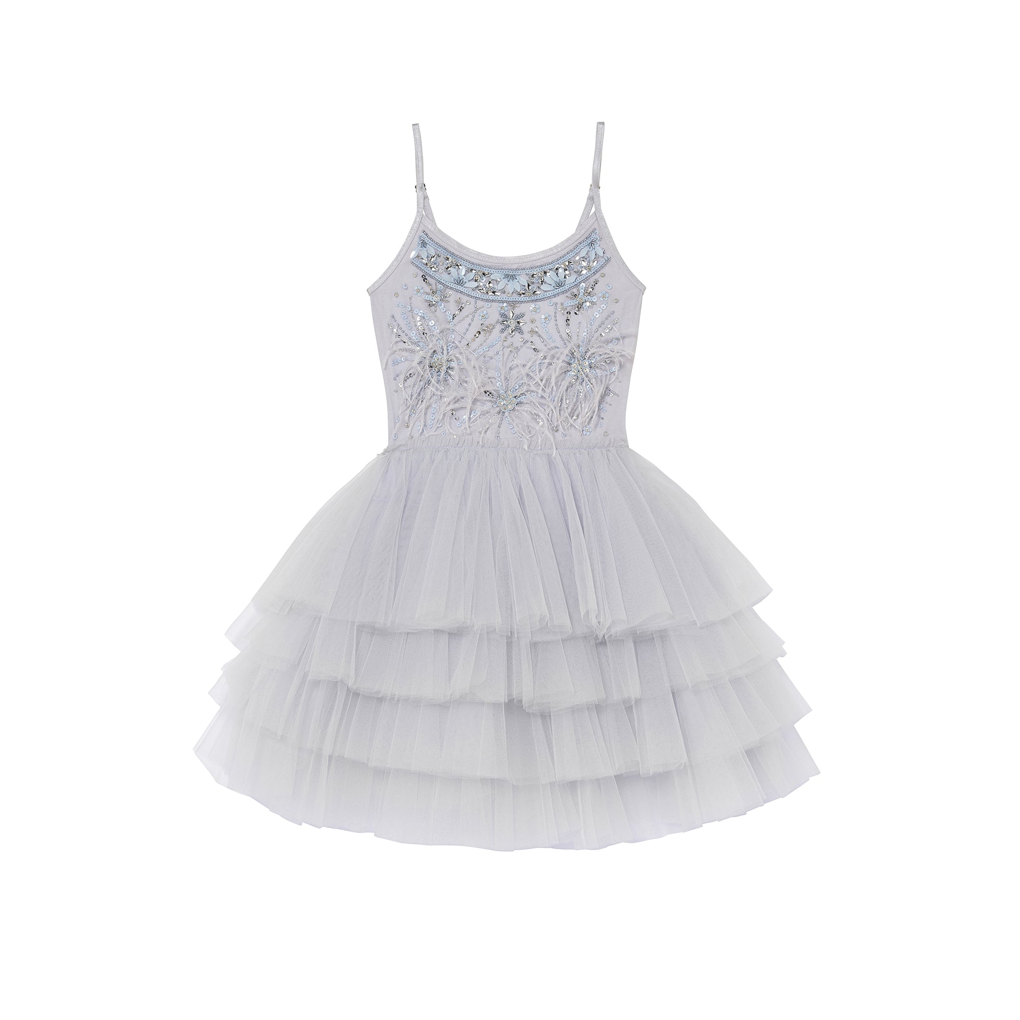 Girls Moonstone Feathered Garden Tutu Dress