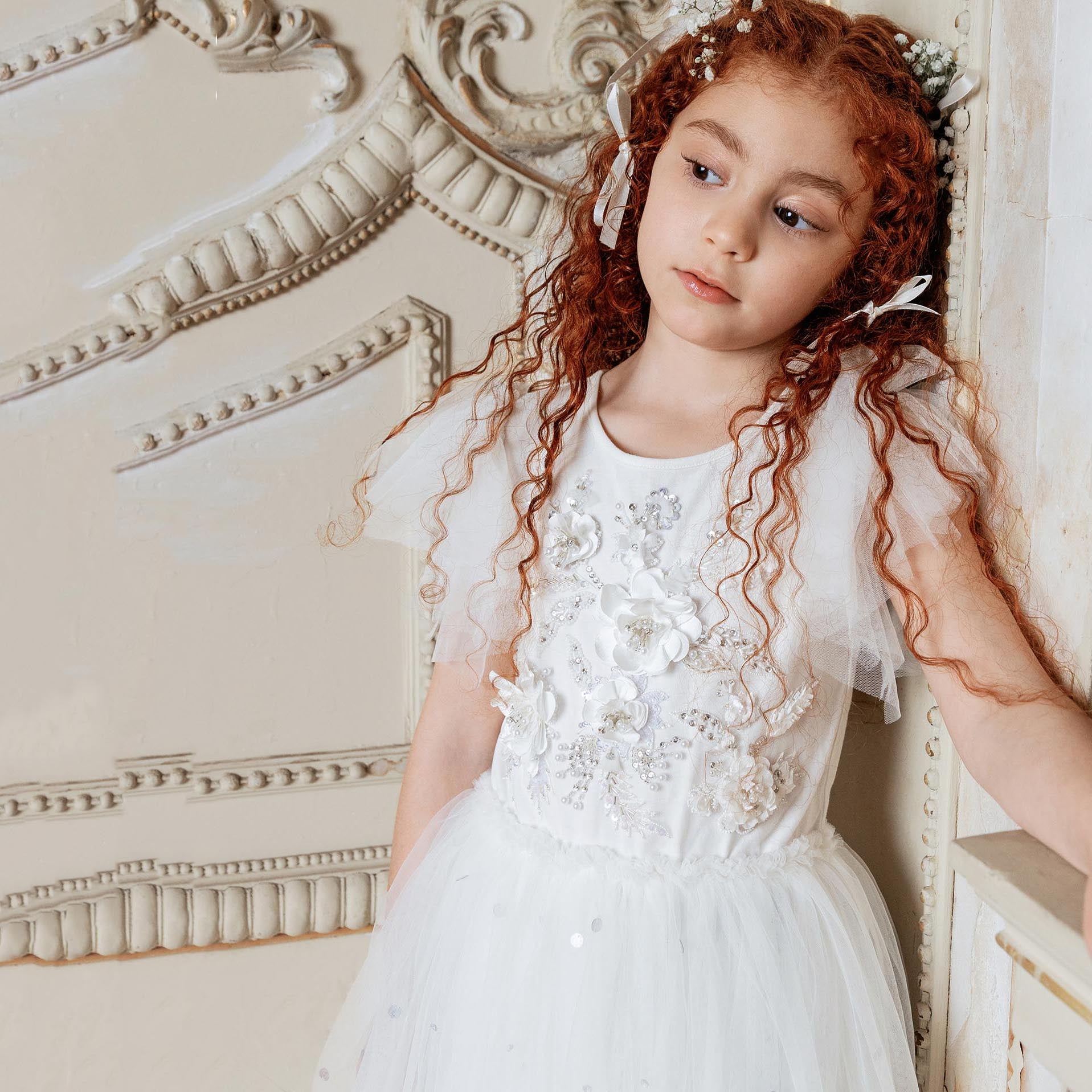 Girls White Garden Soiree Tutu Dress