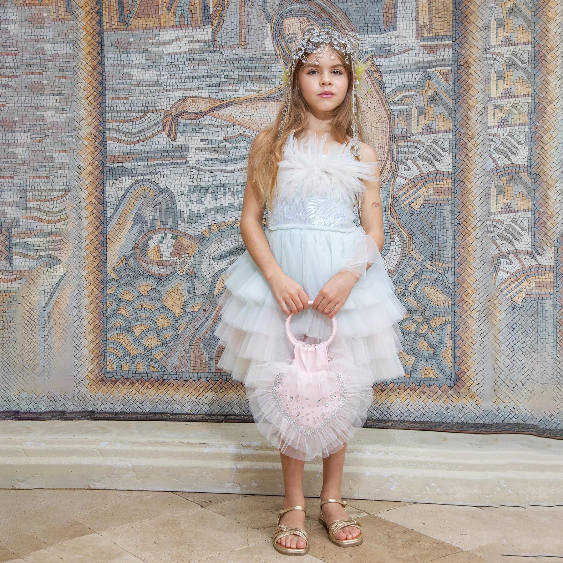 Girls Diamond Blue Mix Tutu Dress
