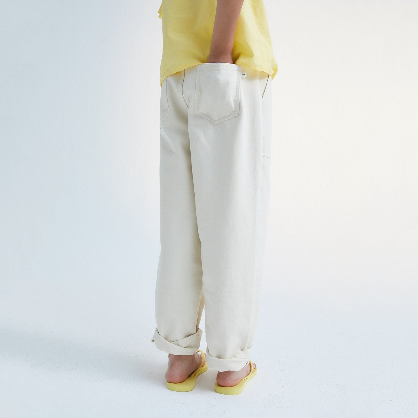 Girls White Cotton Trousers