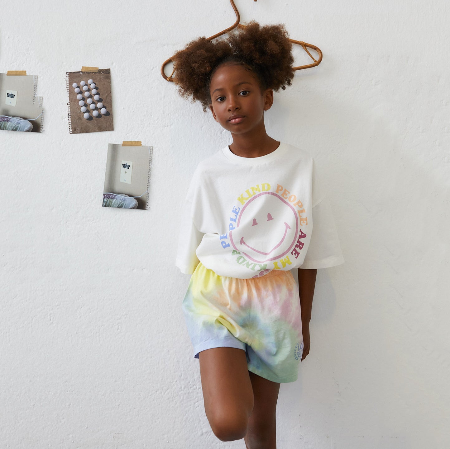 Girls White Printed Cotton T-Shirt