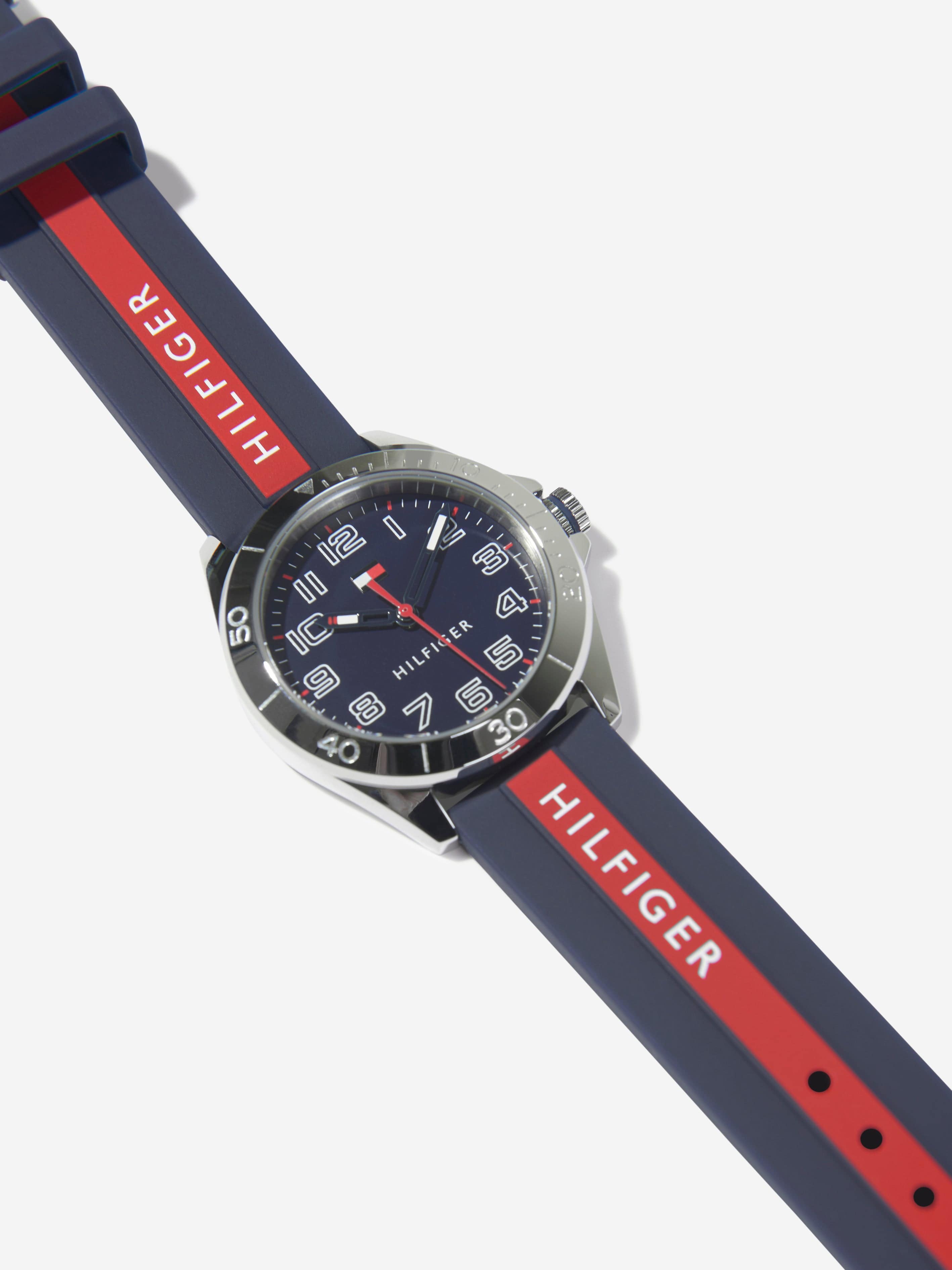 Tommy Hilfiger Boys Logo Strap Watch in Navy (34mm)