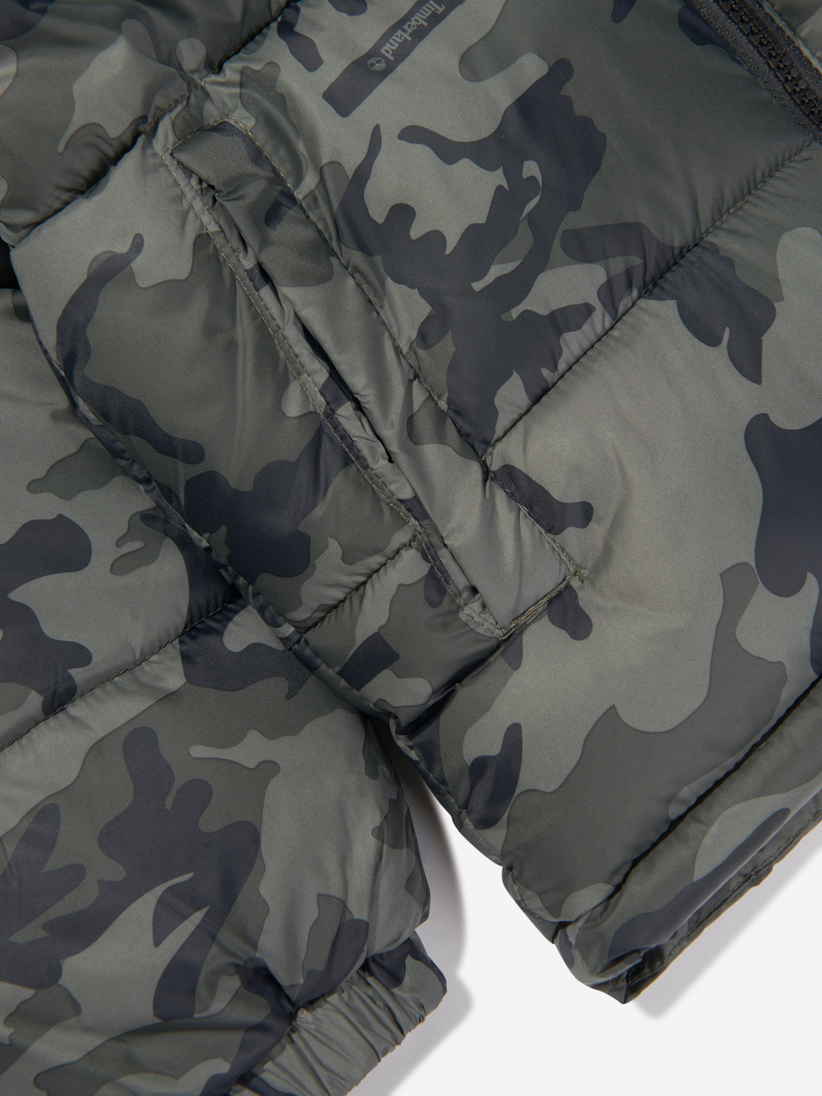 Timberland Boys Camouflage Puffer Jacket in Green