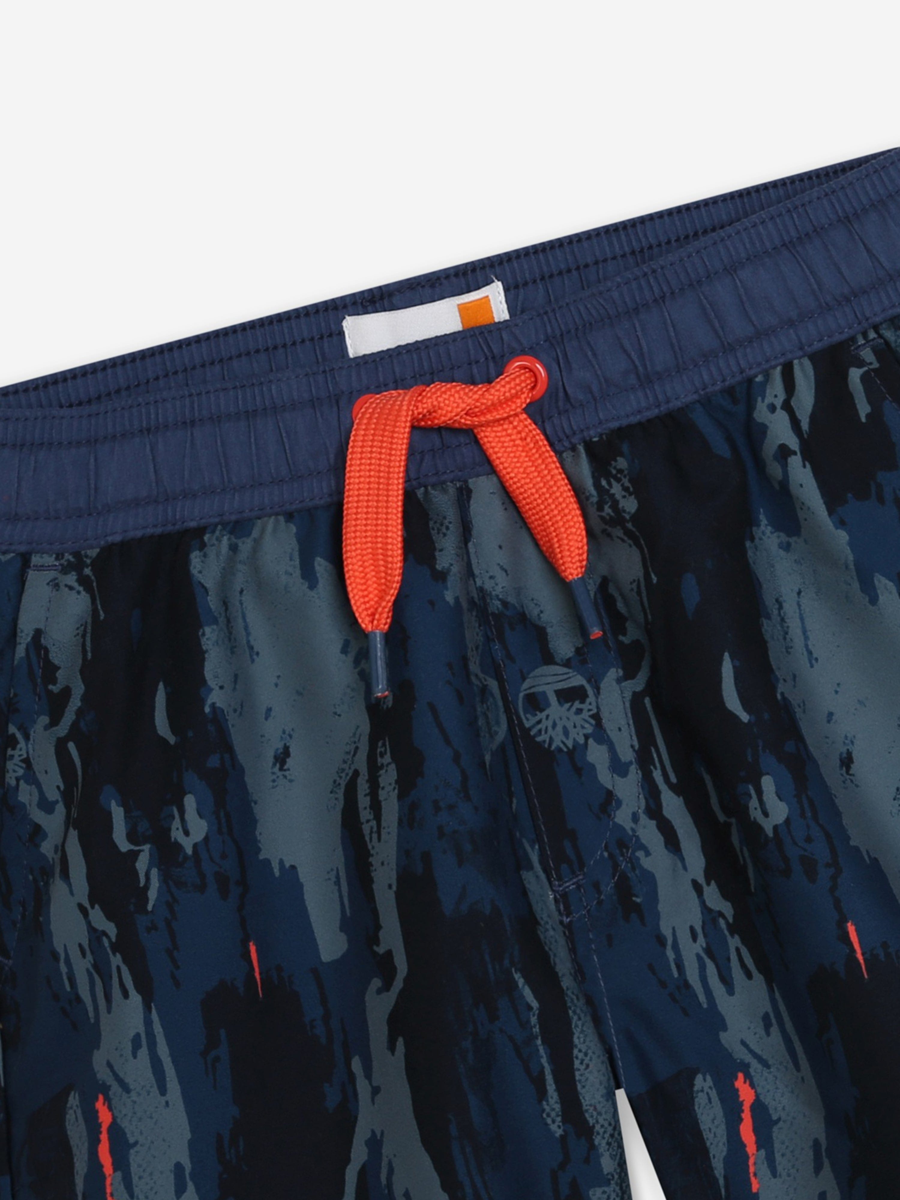Timberland Boys Patterned Swim Shorts in Blue