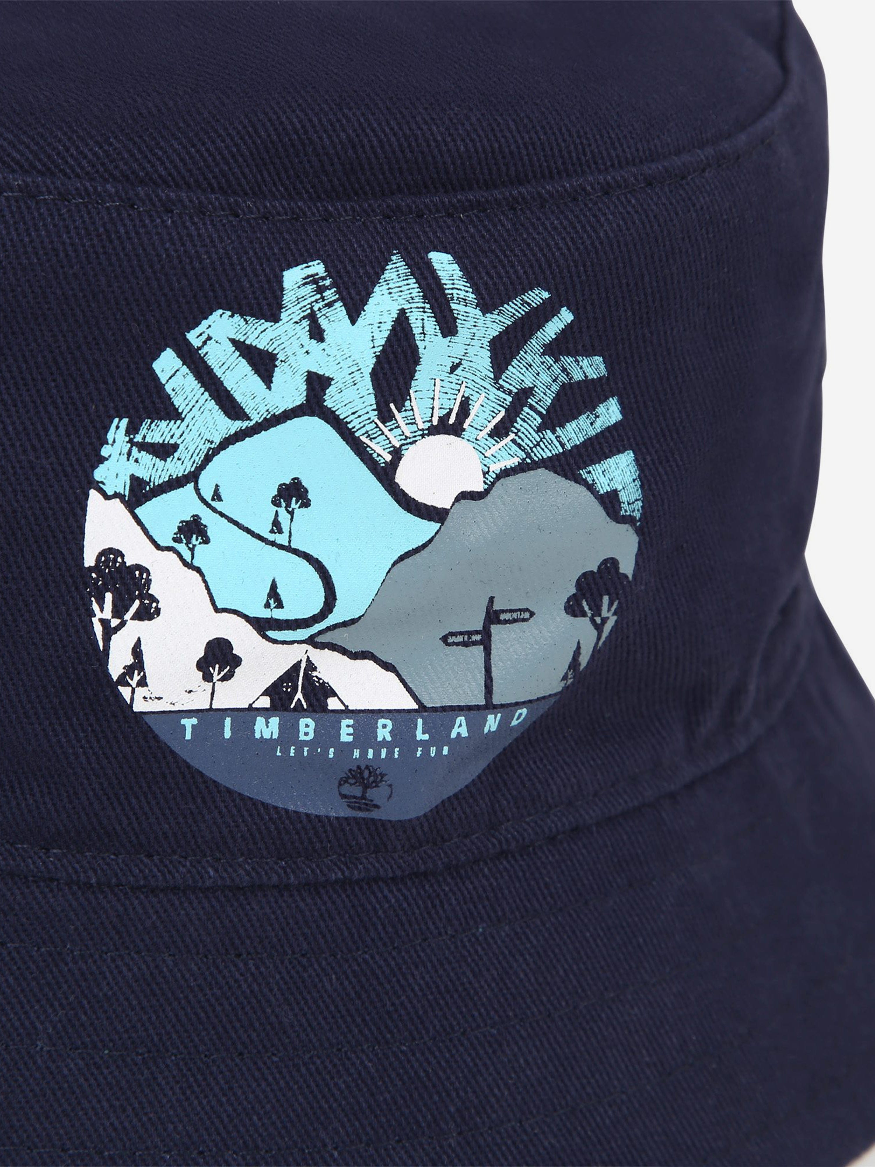 Timberland Baby Boys Reversible Bucket Hat in Navy