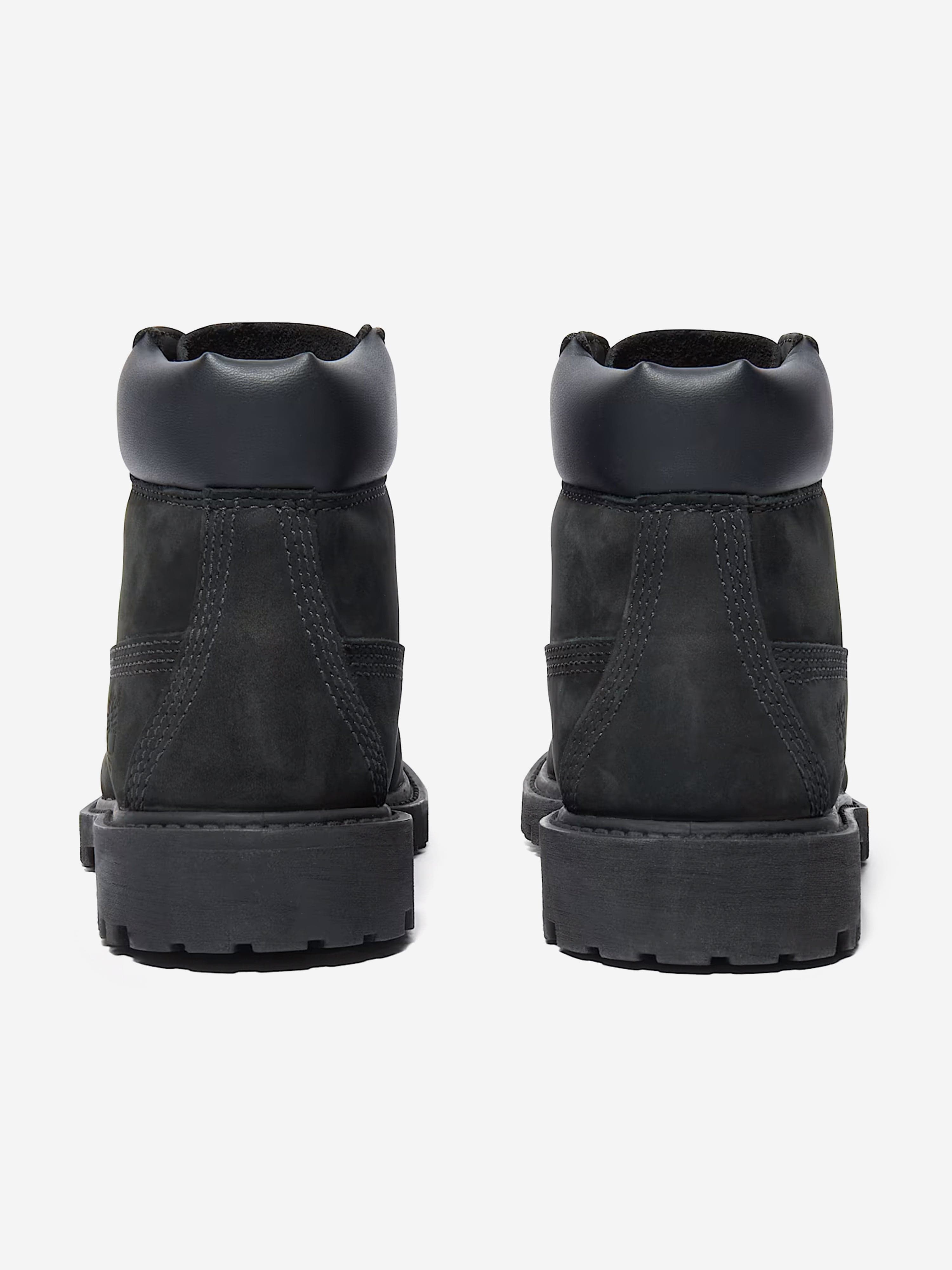 Kids Premium 6 Inch Lace Up Waterproof Boots in Black