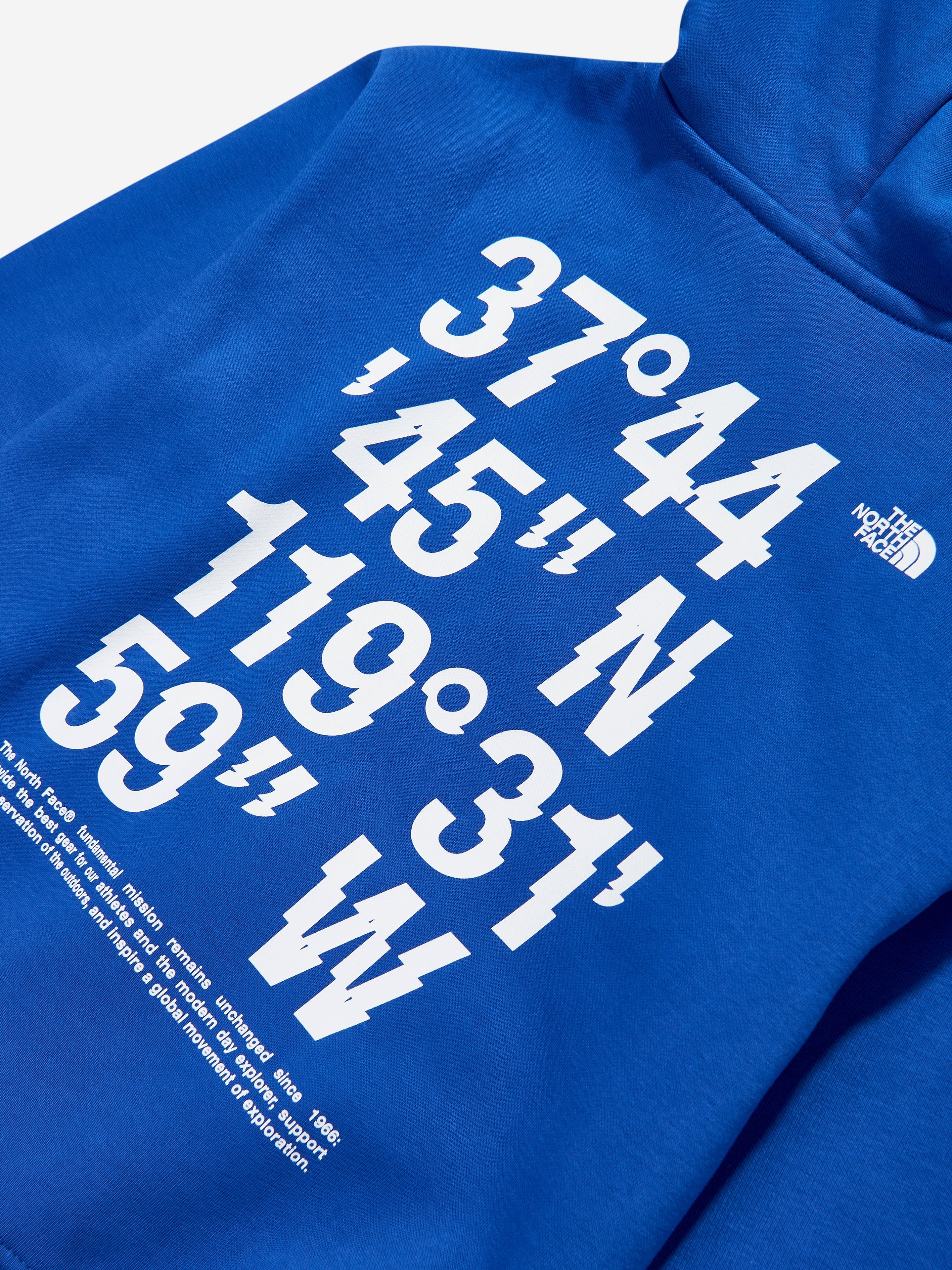 The North Face Boys Coordinates Graphic Oversized Hoodie in Blue