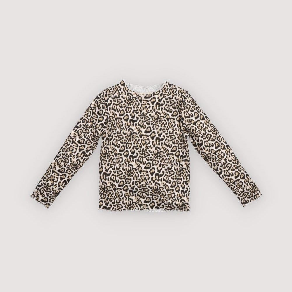 Girls Leopard Printed Cotton T-Shirt