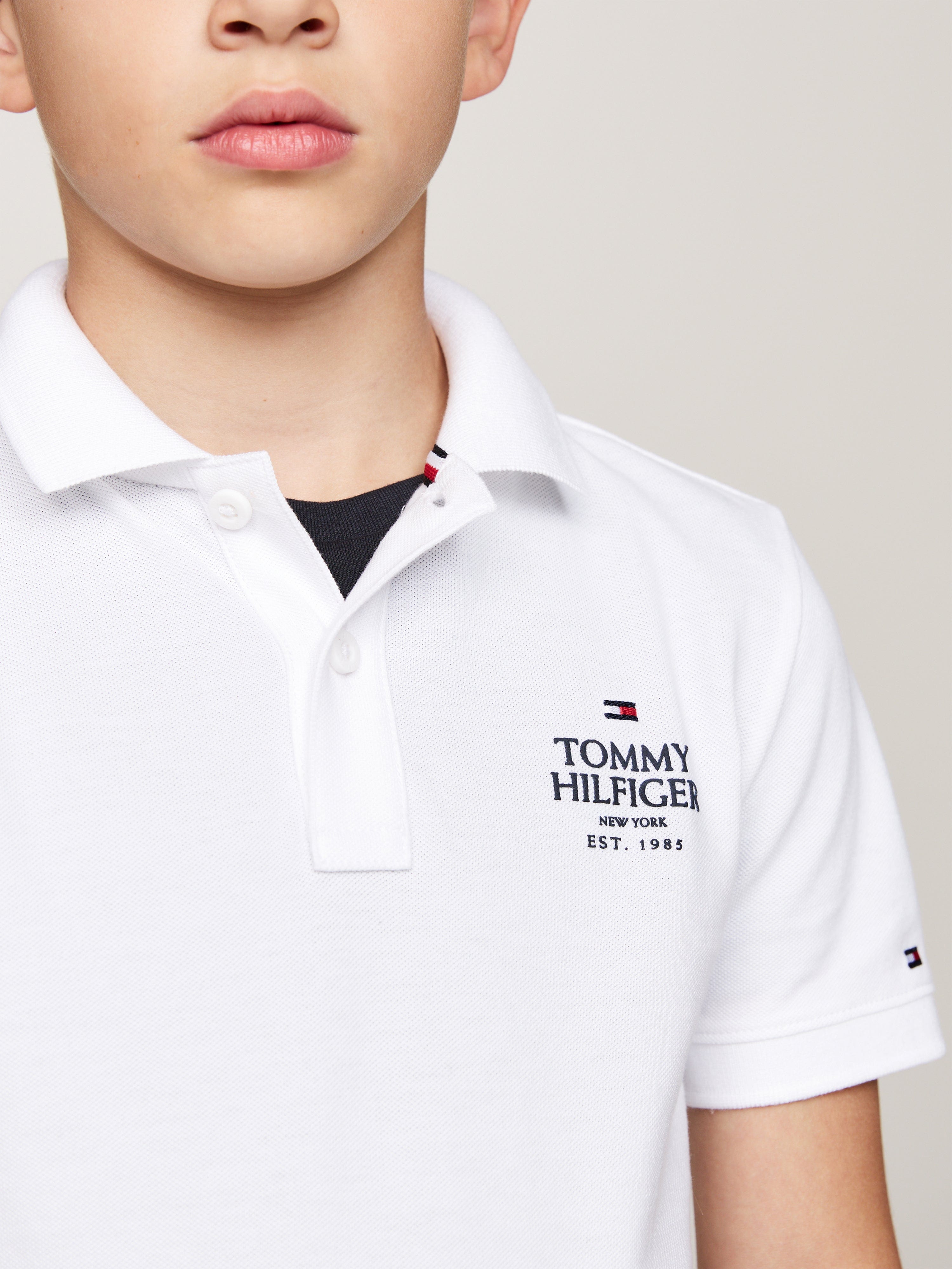 Tommy Hilfiger Boys Logo Regular Polo Shirt in White