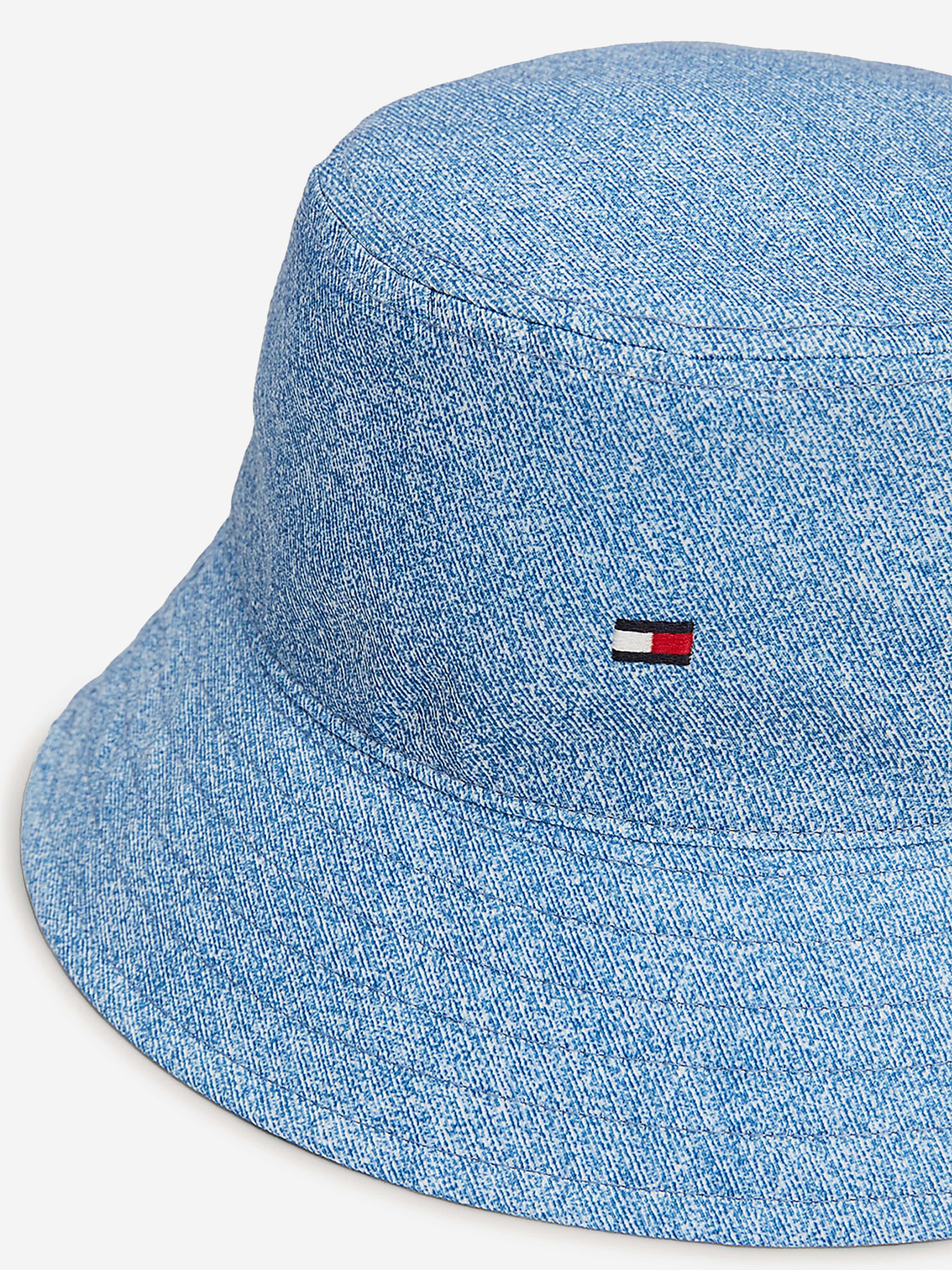 Tommy Hilfiger Kids Small Flag Denim Bucket Hat in Blue