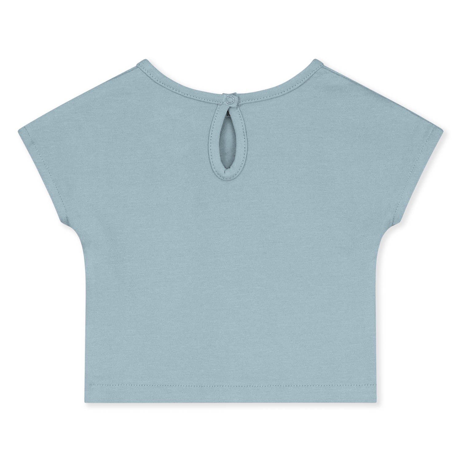 Baby Boys & Girls Sky Blue Cotton T-Shirt