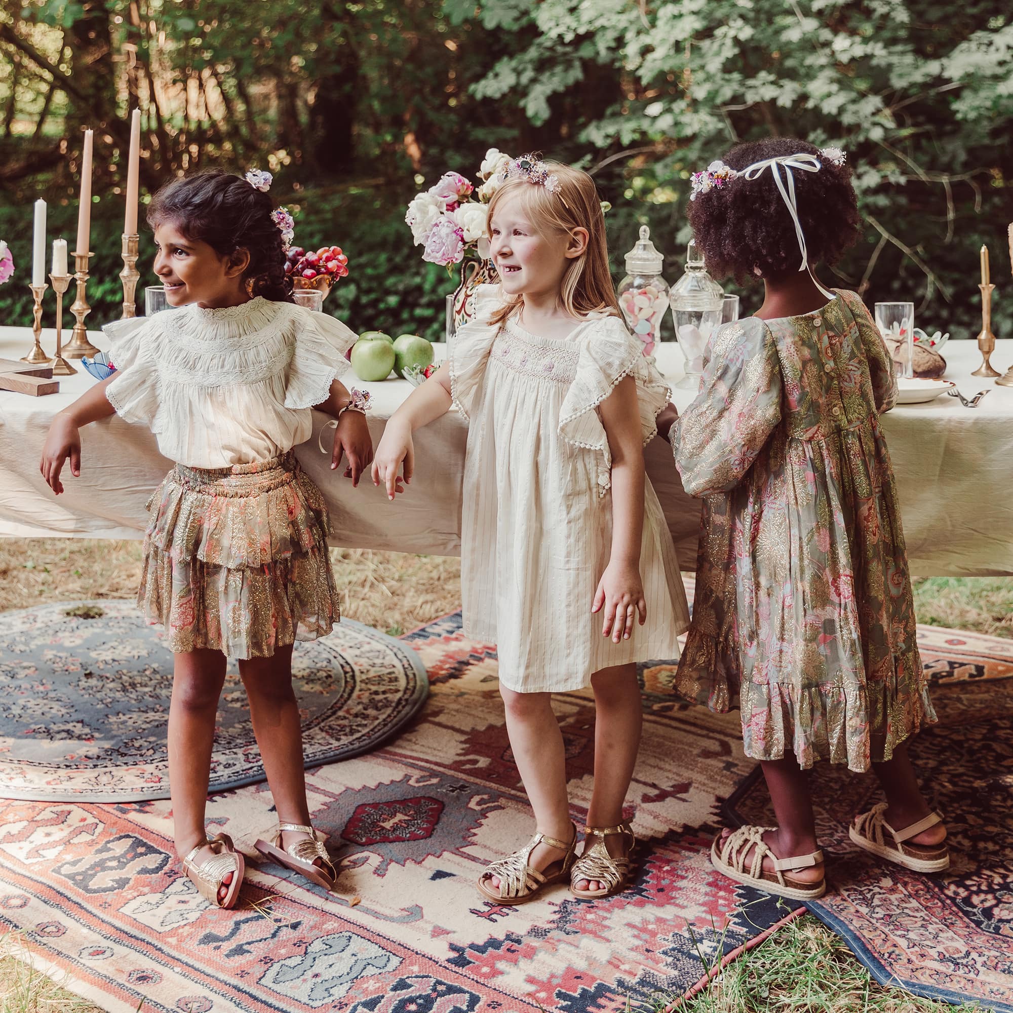 Girls Cream Ruffled Cotton Top