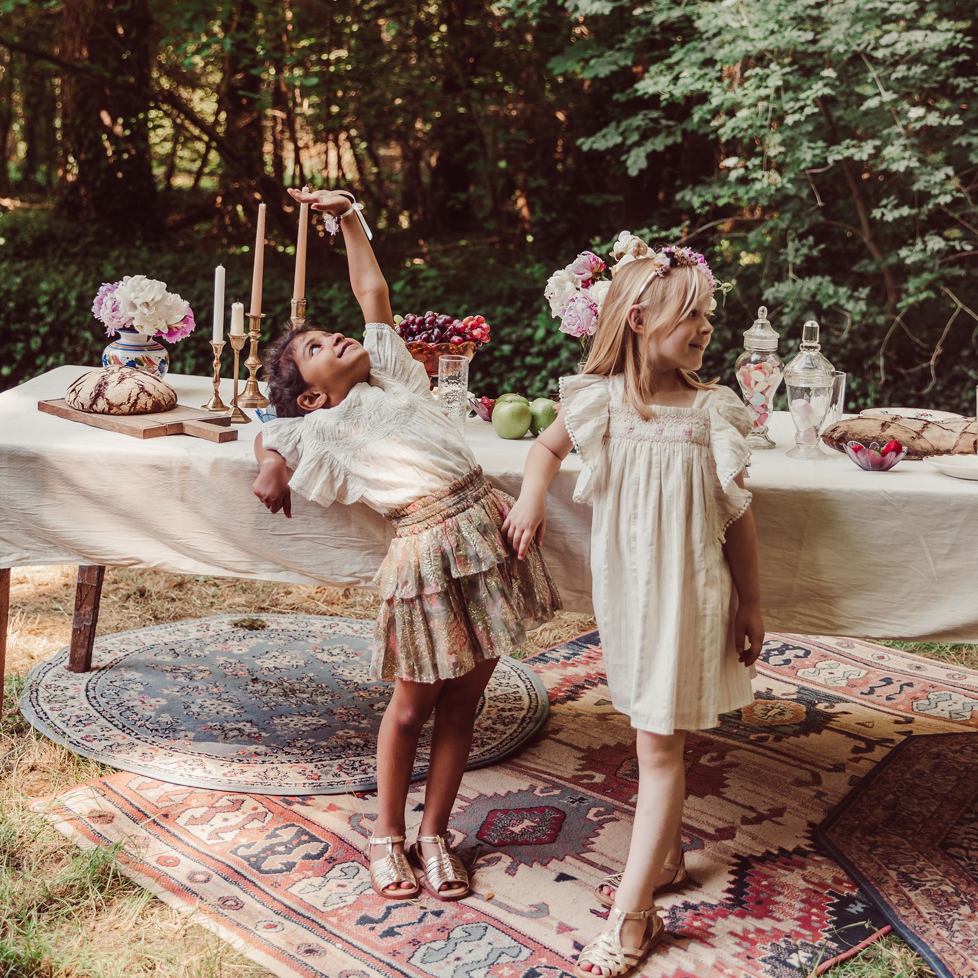 Girls Cream Ruffled Cotton Top