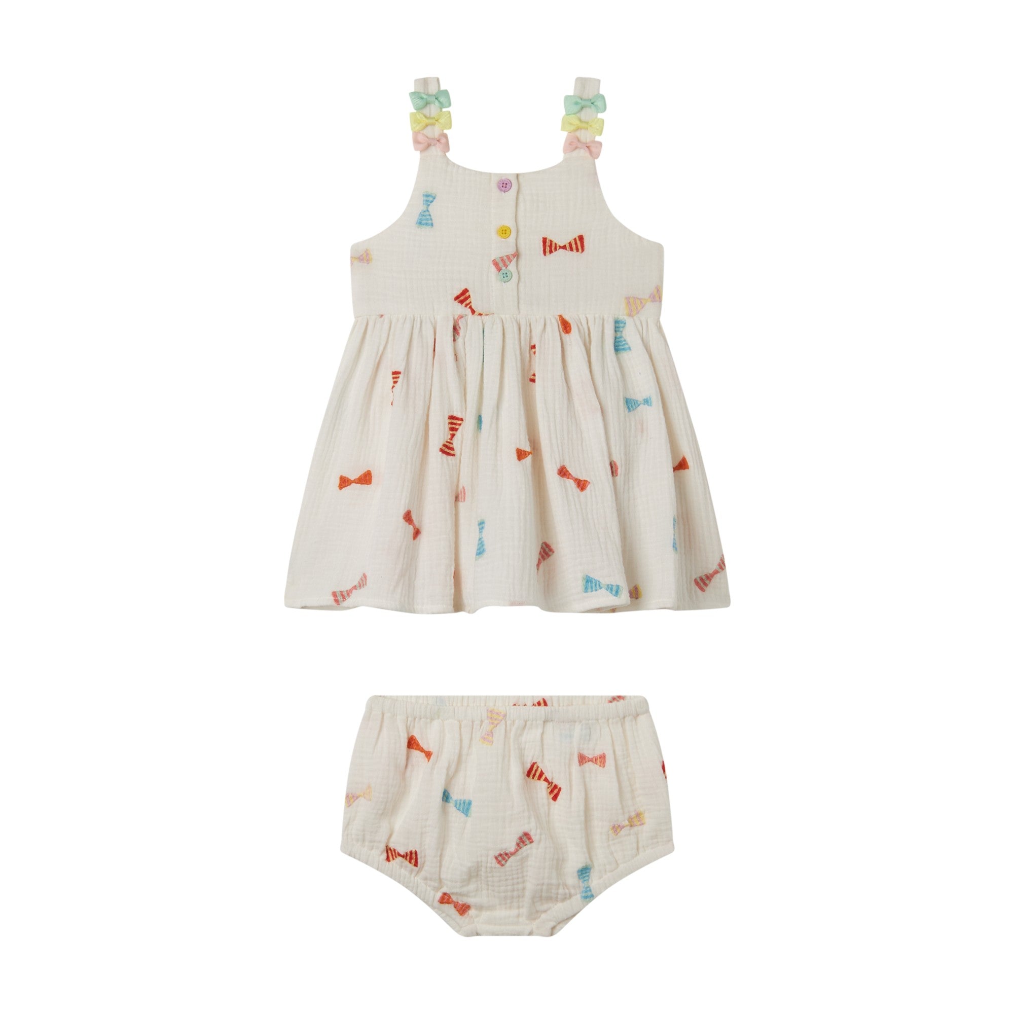 Baby Girls White Embroidered Dress Set