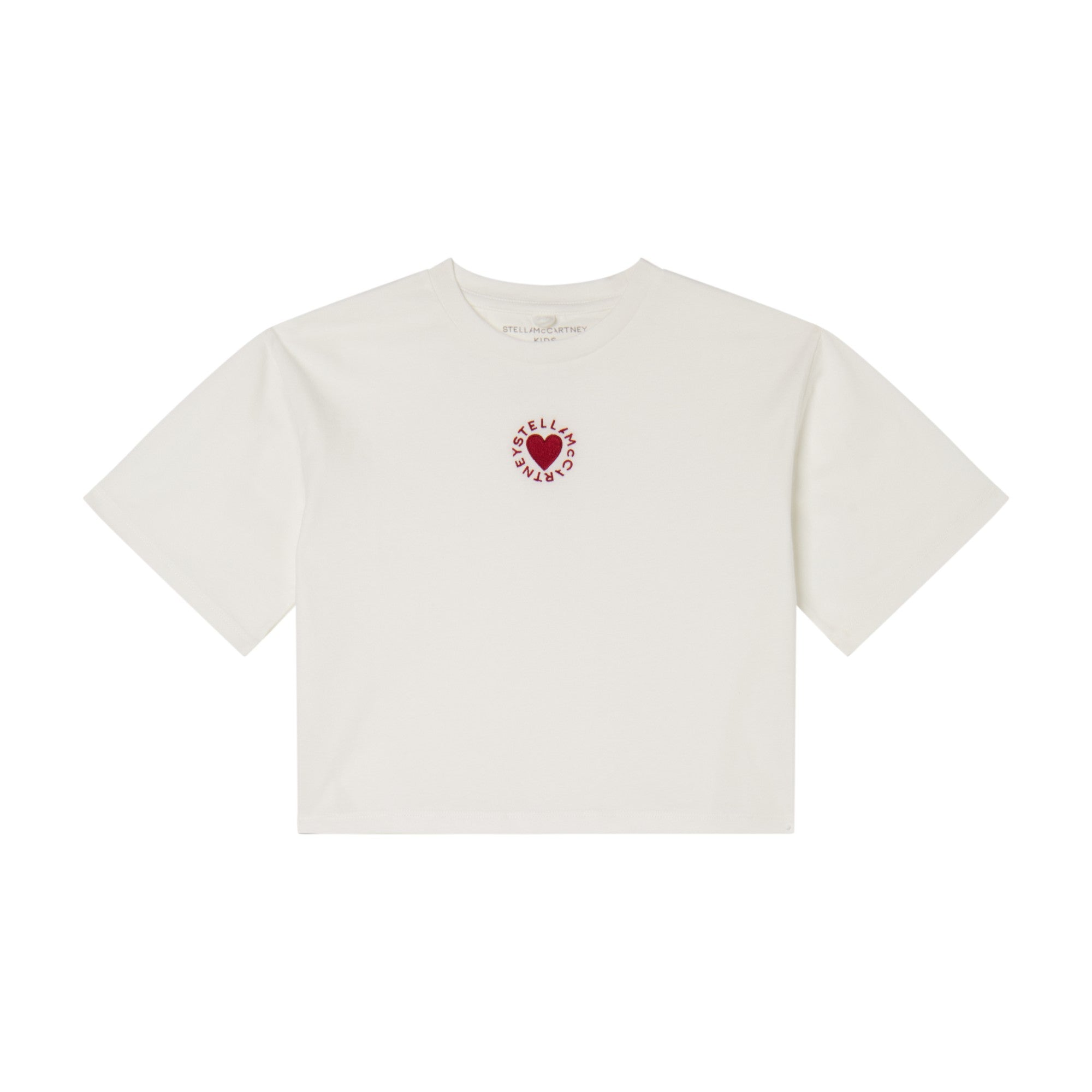Girls White Embroidered Cotton T-Shirt