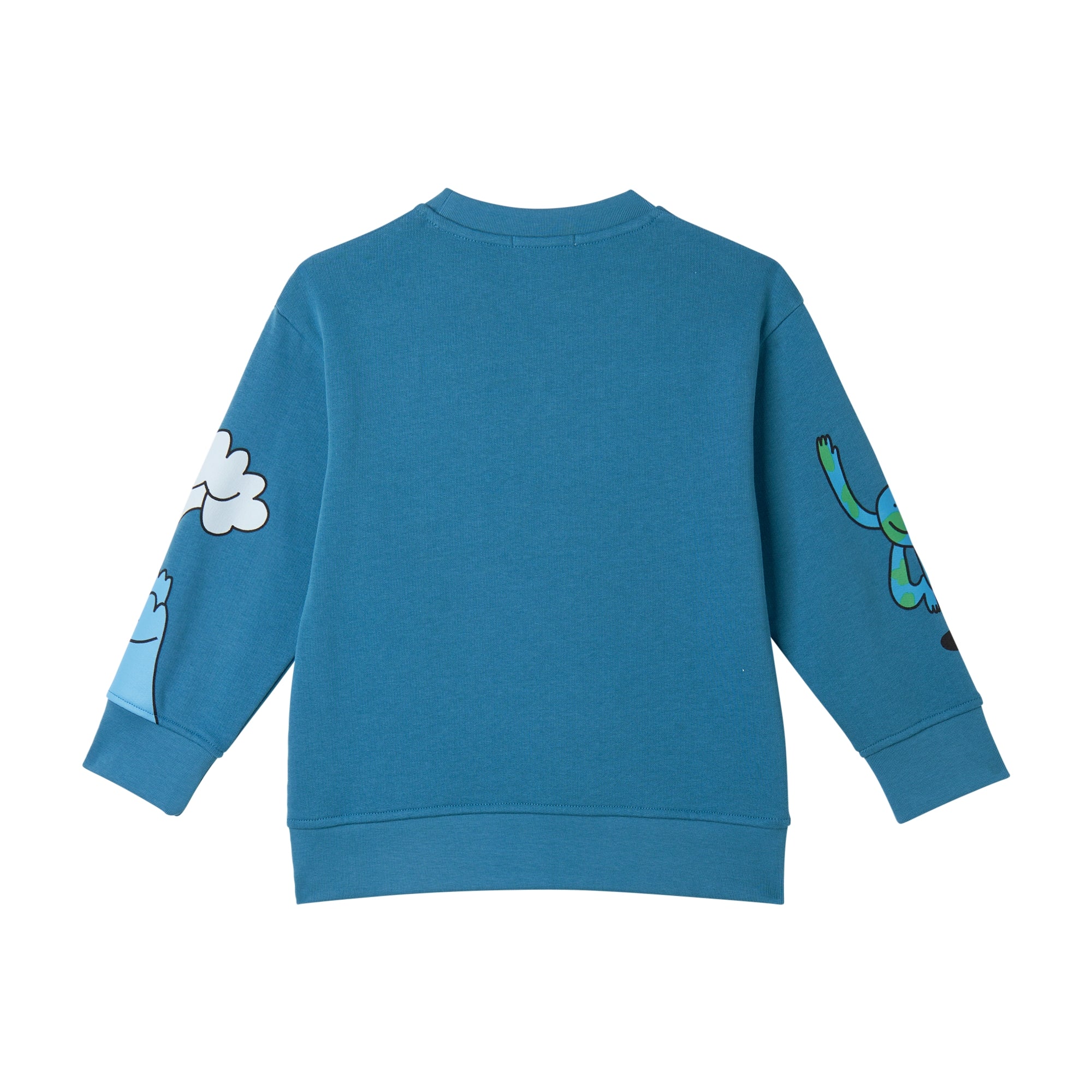Boys Blue Printed Cotton Sweatshirt