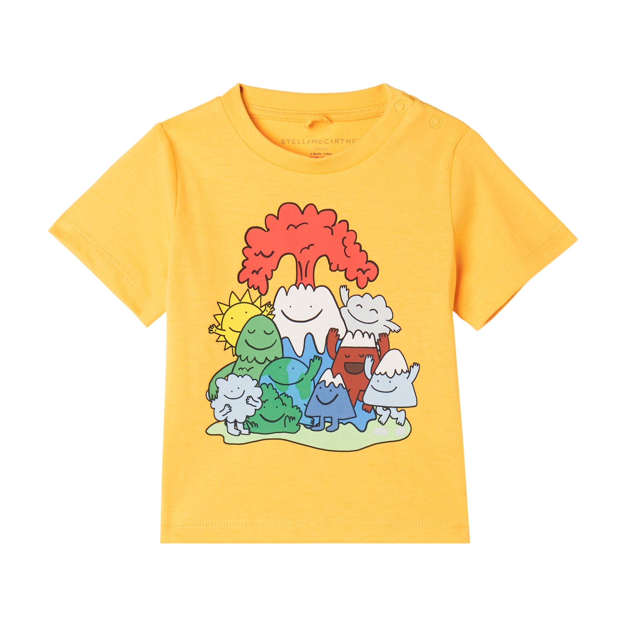 Baby Boys Yellow Printed Cotton T-Shirt