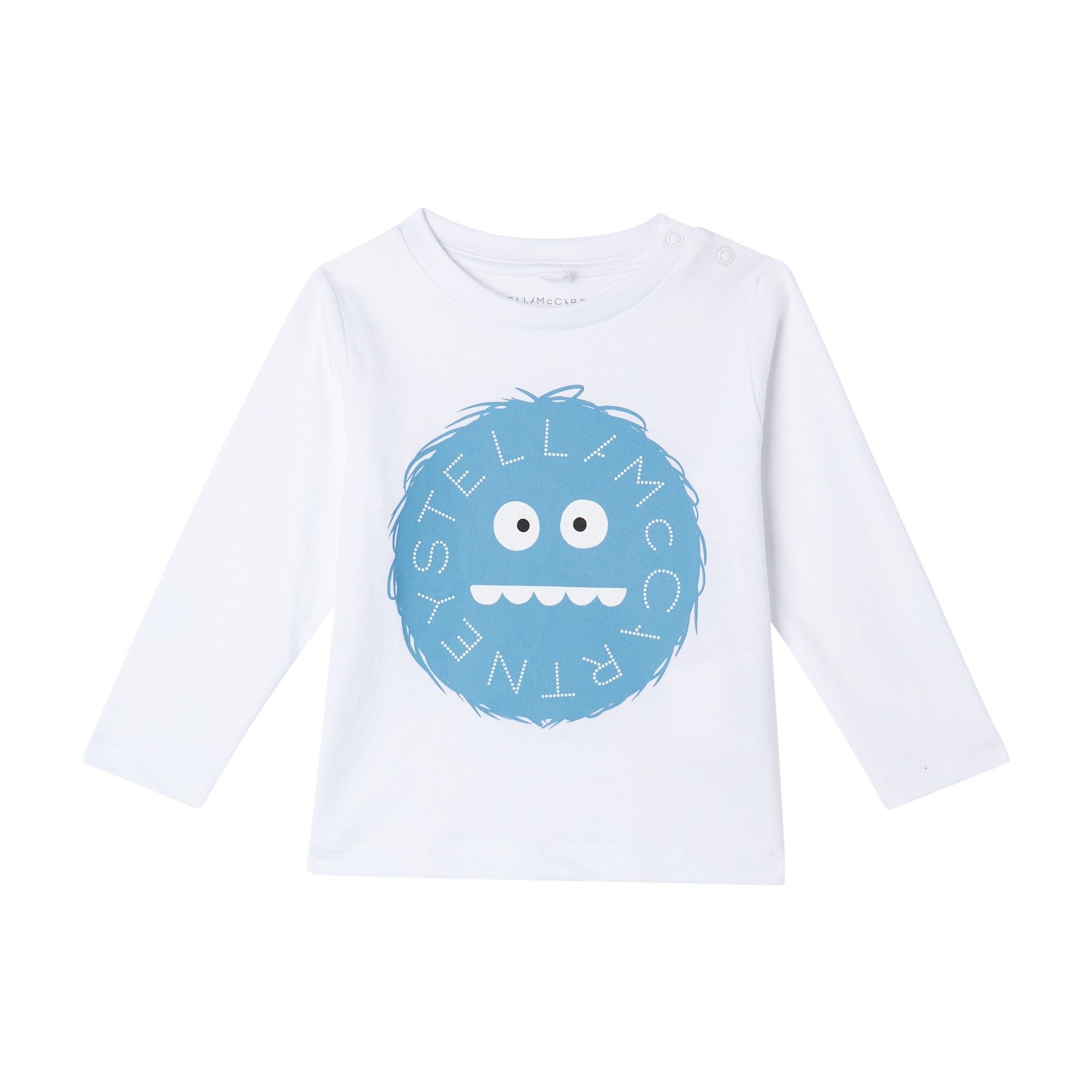 Baby Boys White Printed Cotton T-Shirt