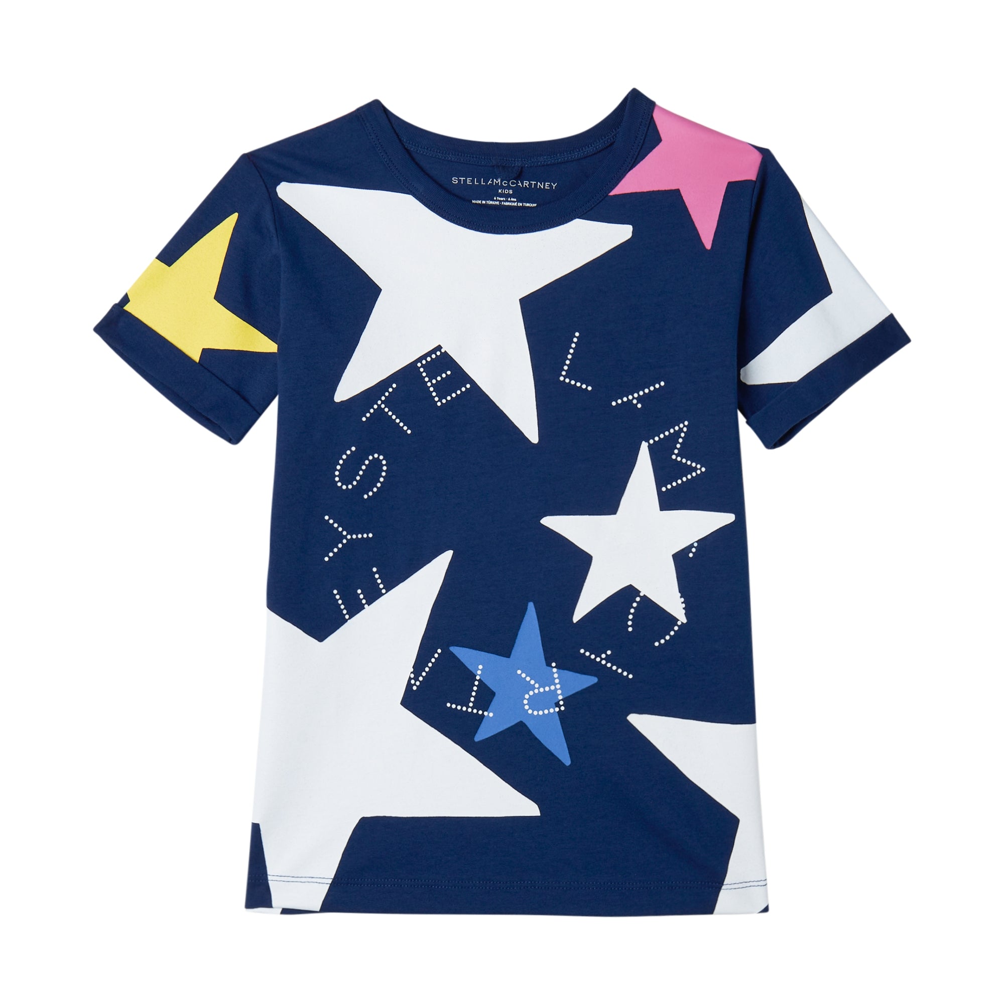 Girls Blue Star Cotton T-Shirt