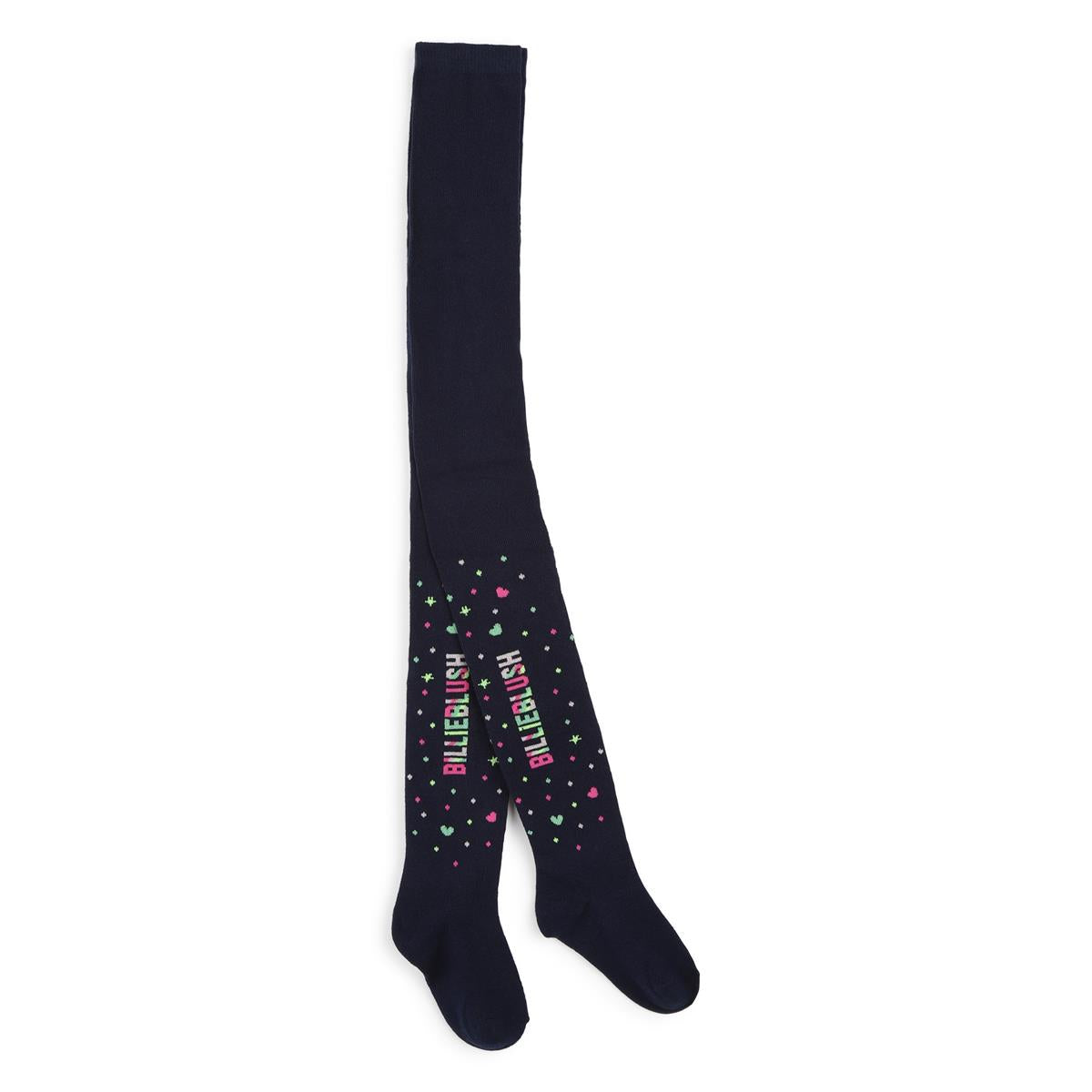 Girls Blue Logo Tights