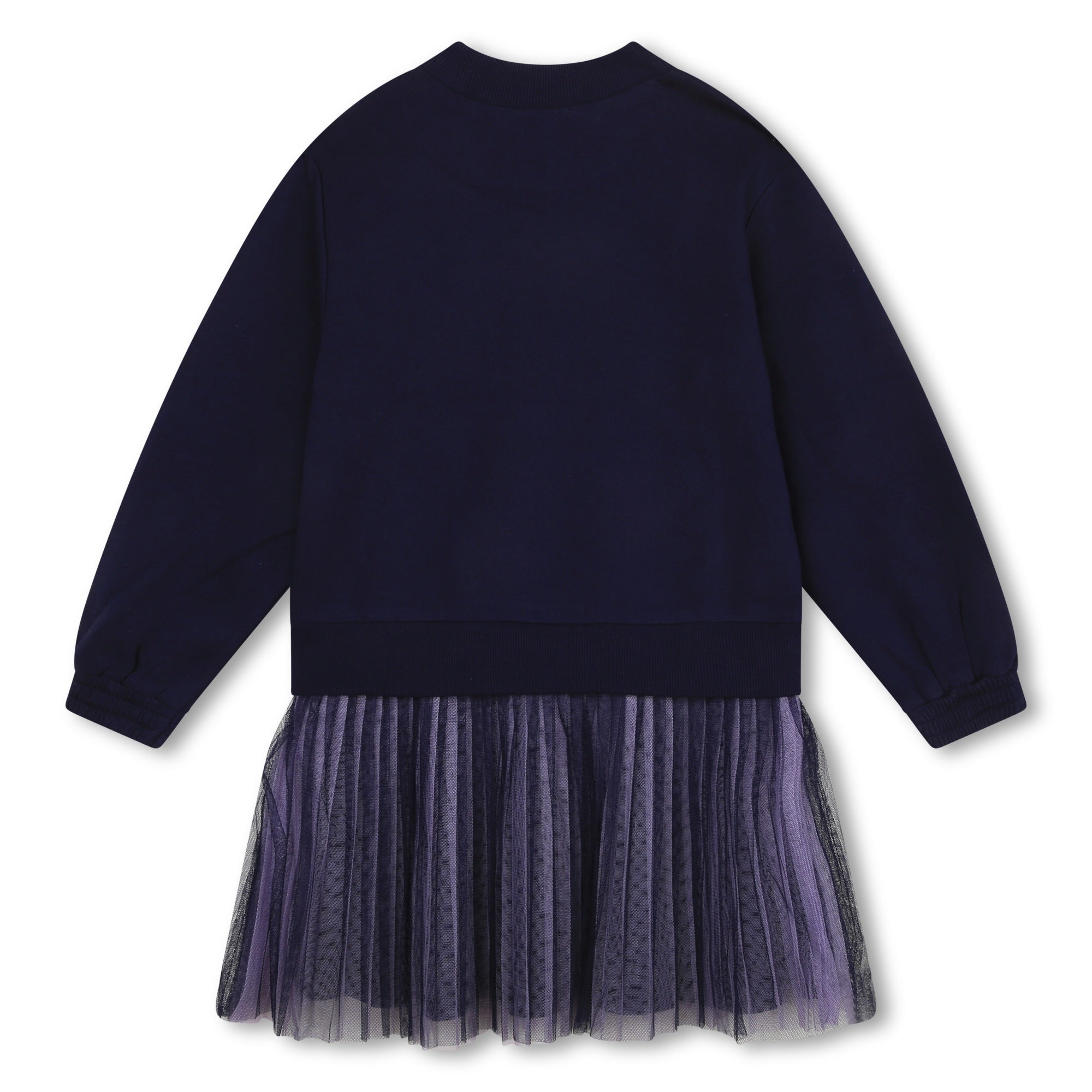 Girls Blue Sequin Cotton Dress
