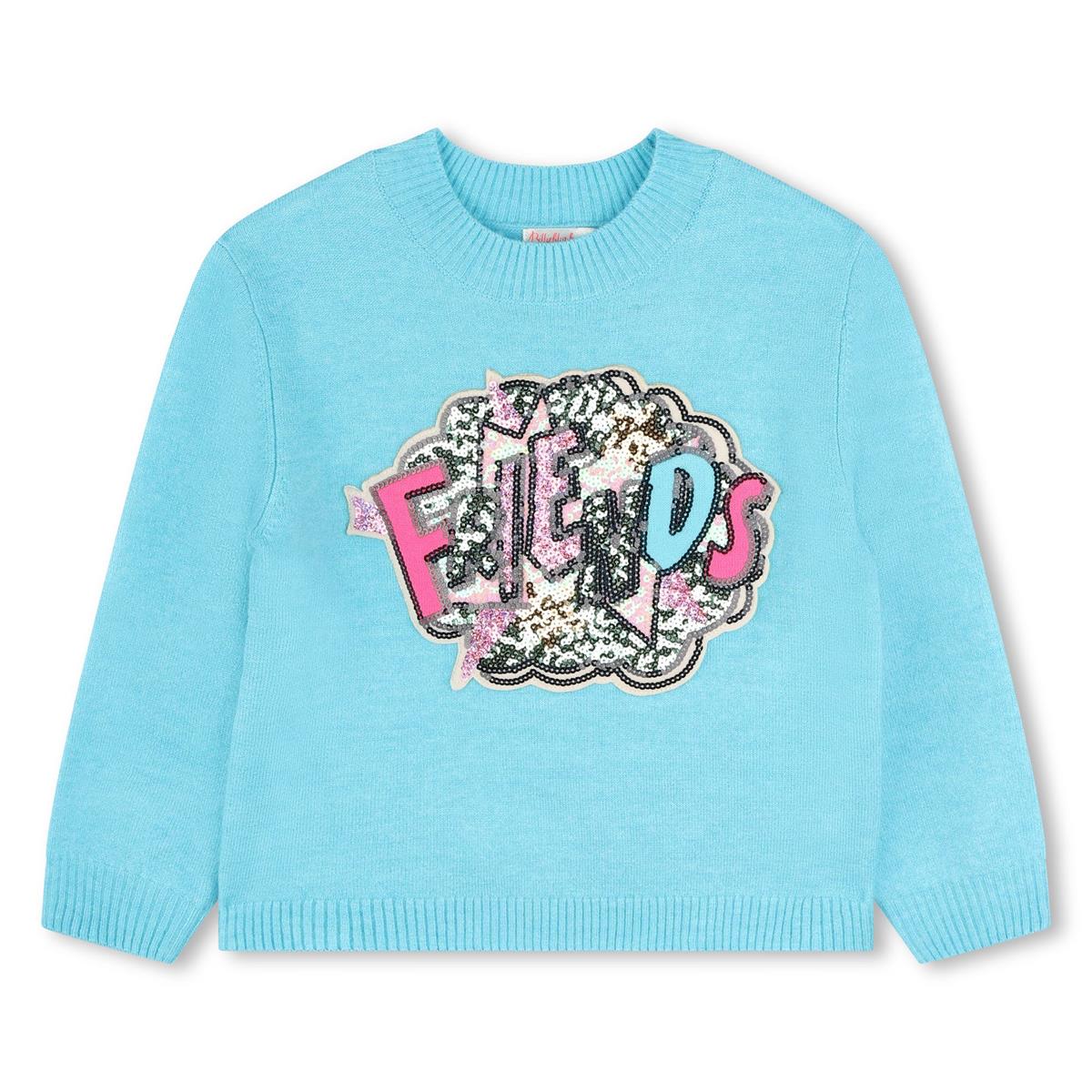 Girls Blue Sequin Sweater