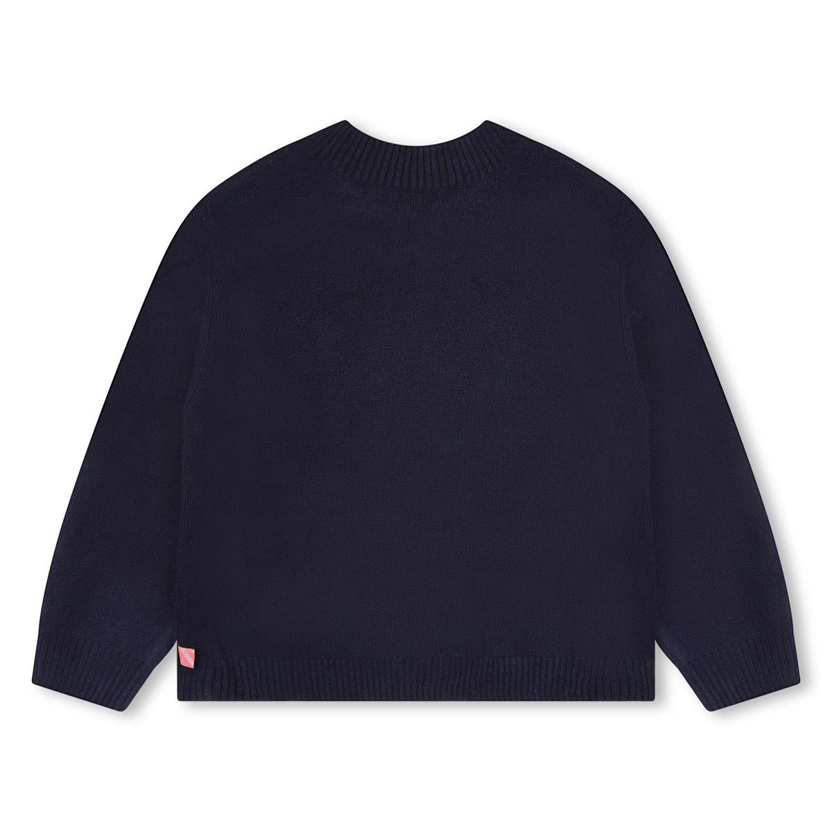 Girls Navy Sequin Sweater