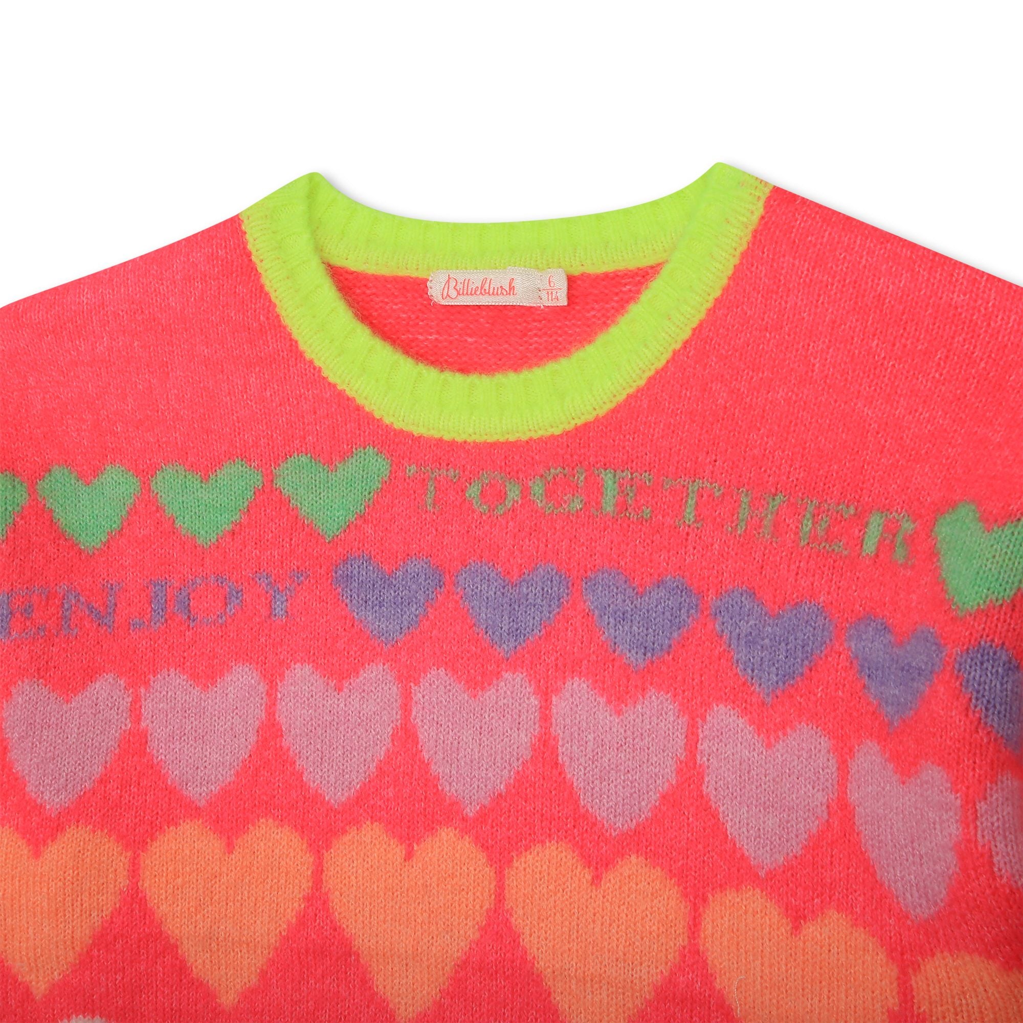 Girls Pink Heart Sweater