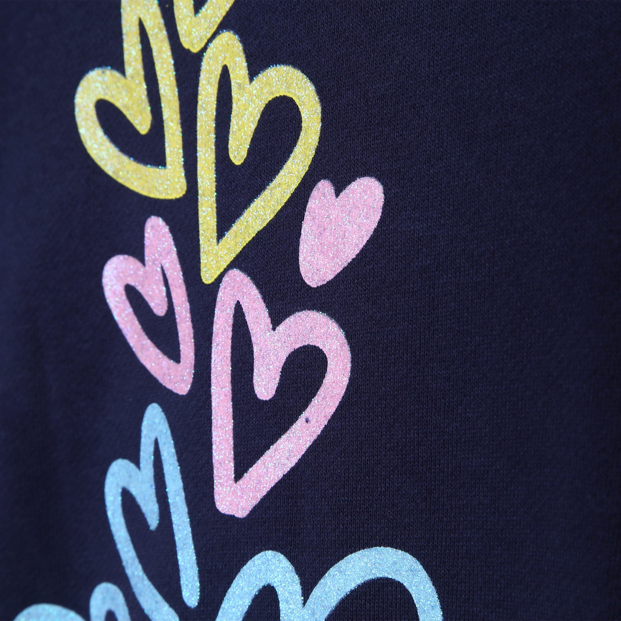Girls Blue Printed Cotton Sweatshirt