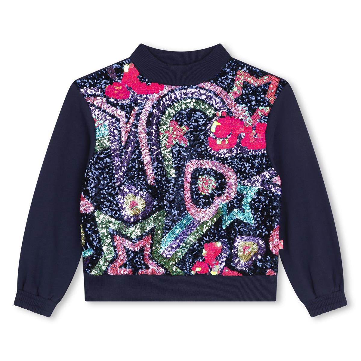 Girls Blue Sequin Sweatshirt