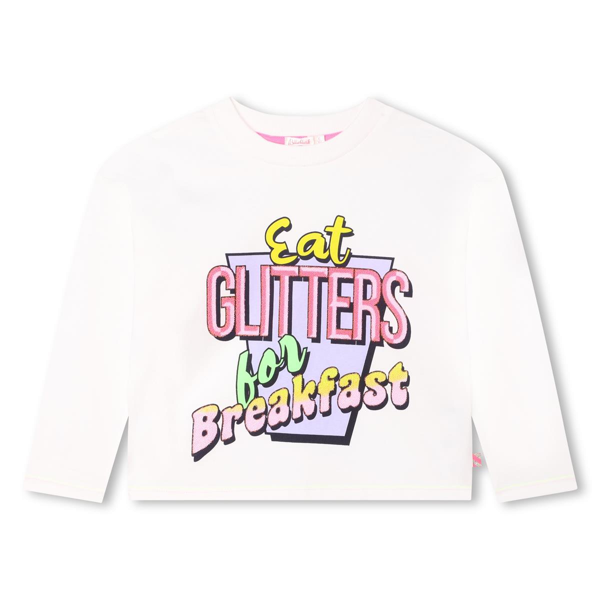 Girls White Printed T-Shirt