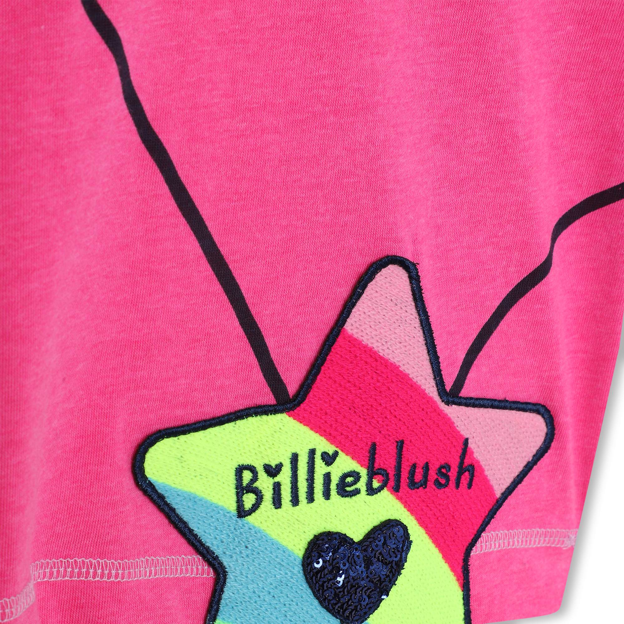 Girls Pink Printed Cotton T-Shirt