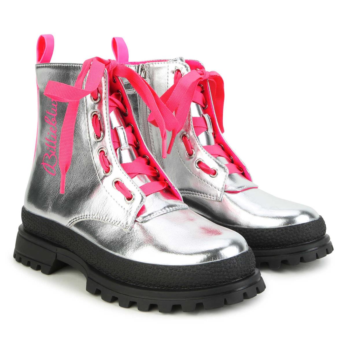 Girls Silver Logo Shoes