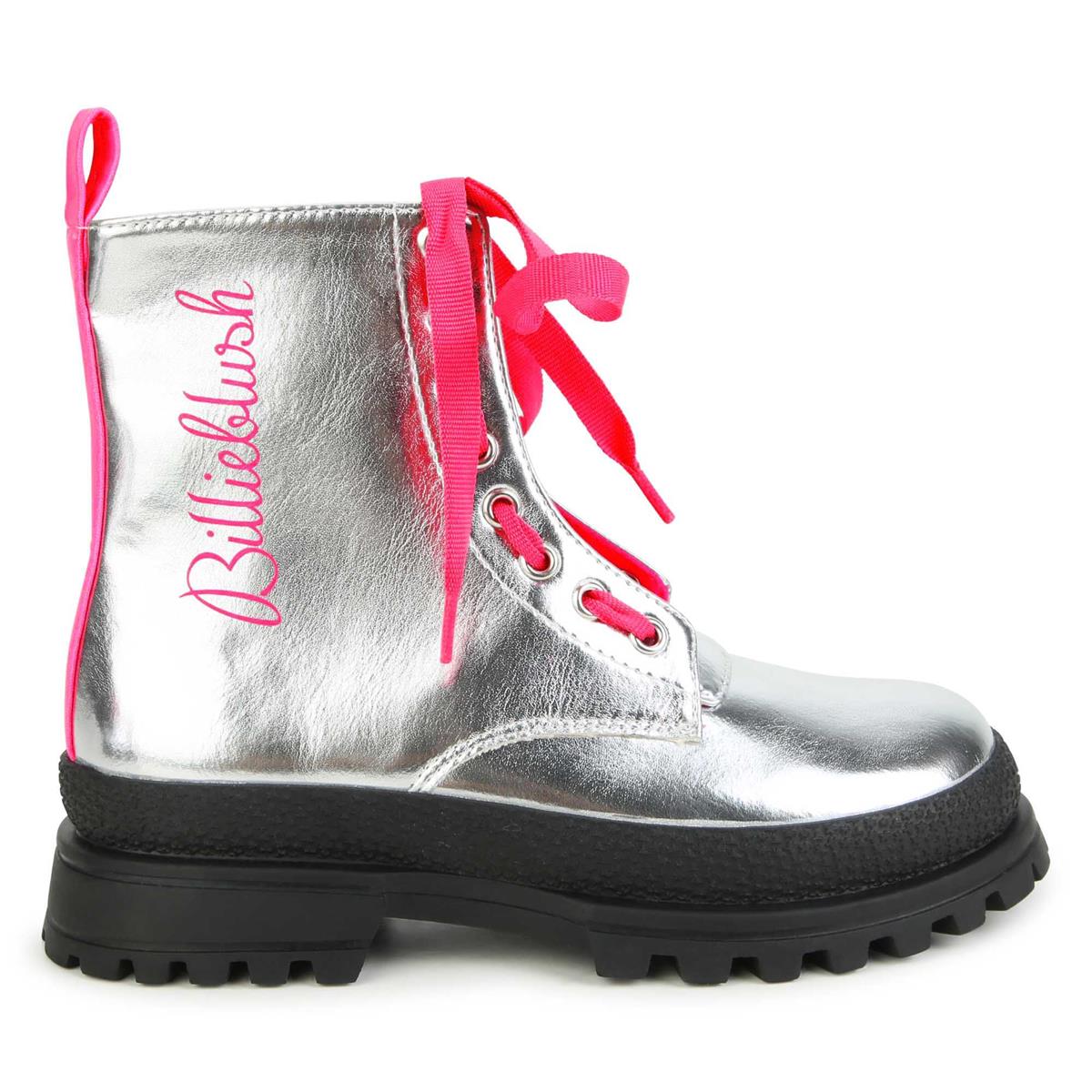 Girls Silver Logo Shoes