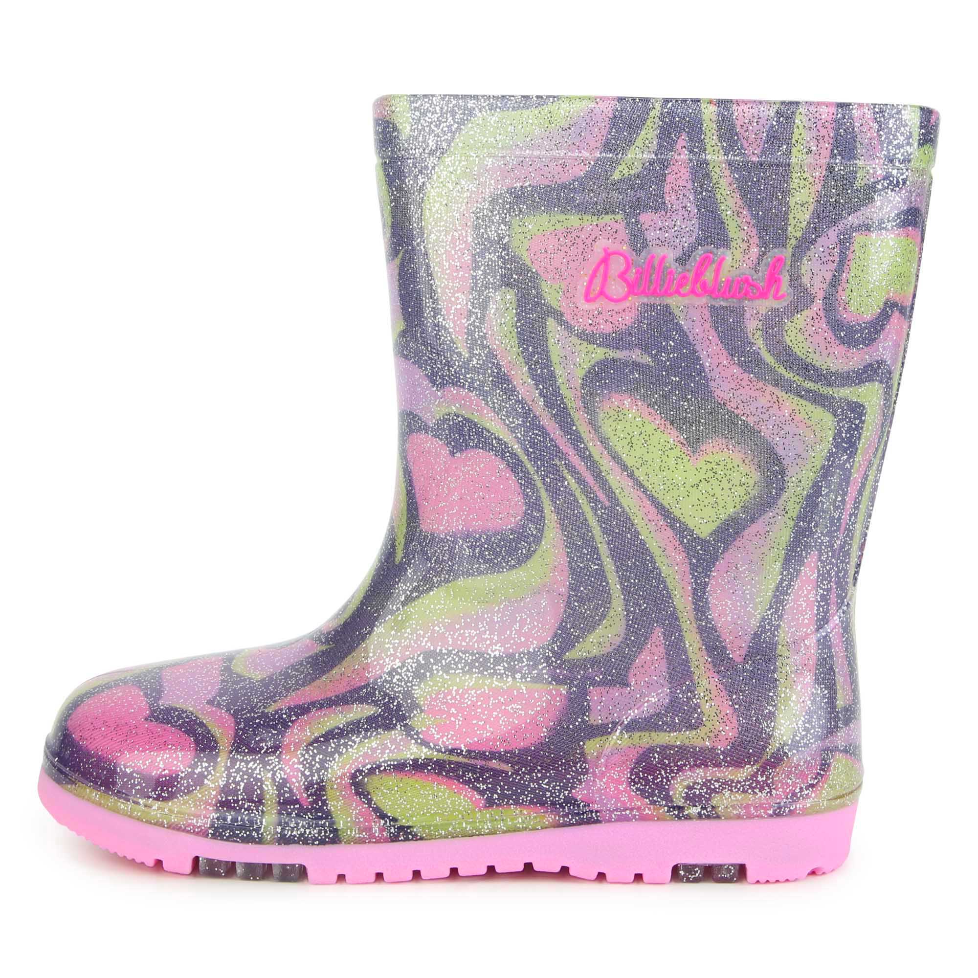 Girls Blue Logo Rain Shoes