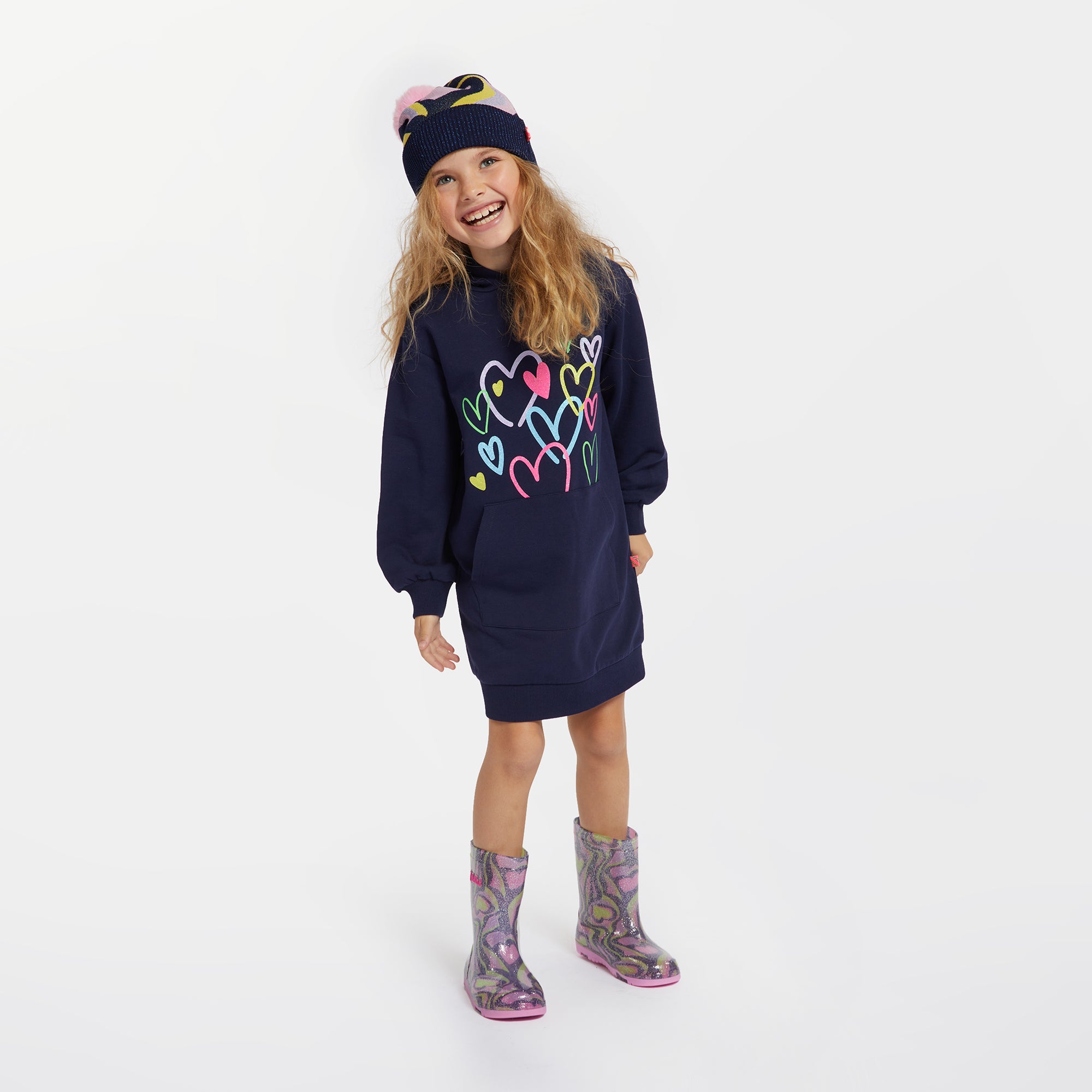 Girls Blue Logo Rain Shoes