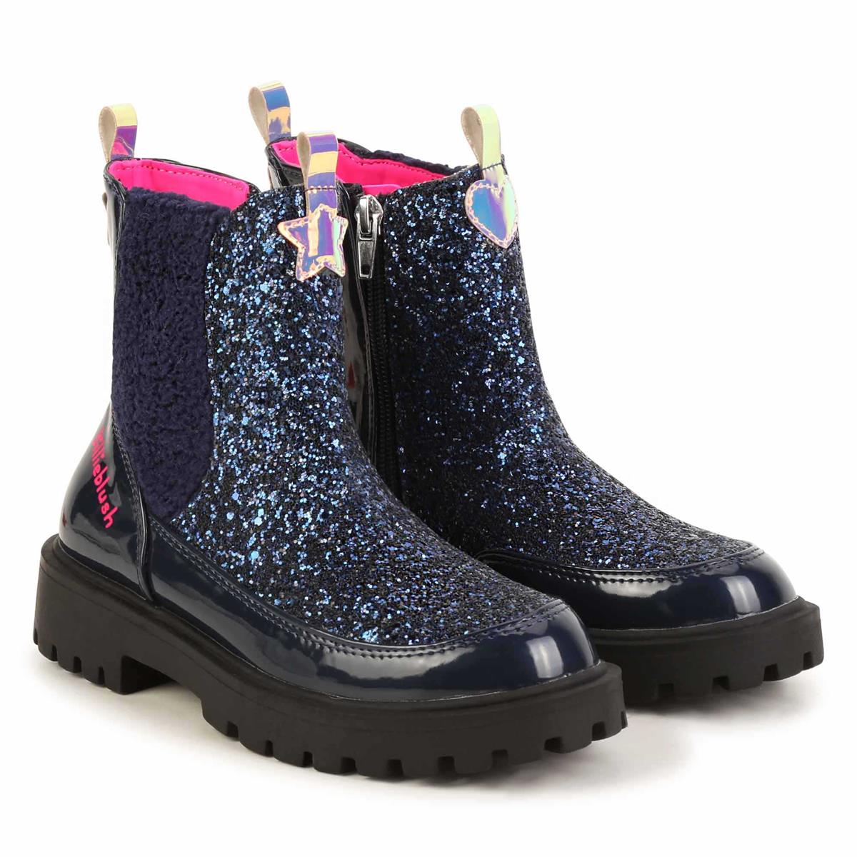 Girls Blue Glitter Shoes