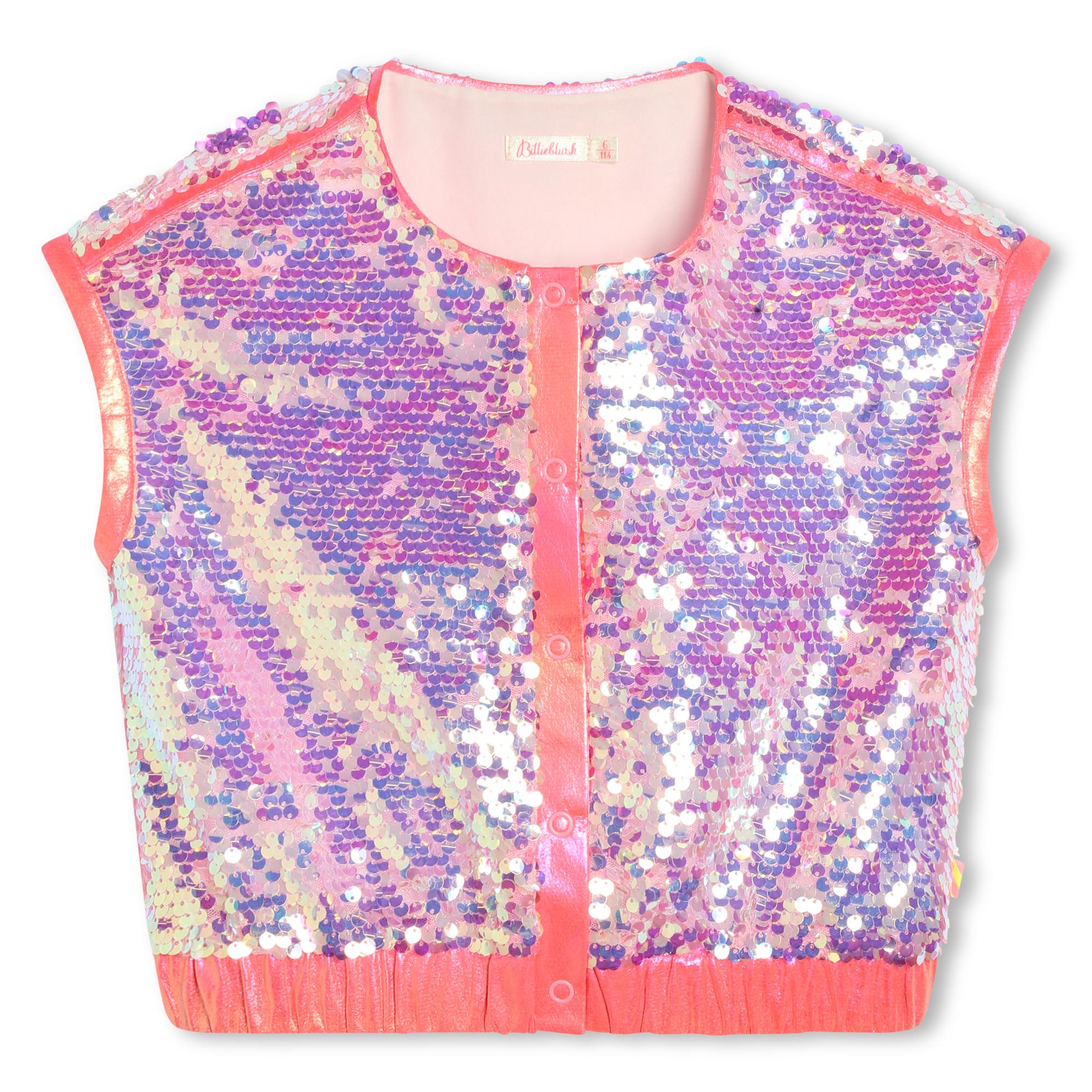 Girls Pink Sequin Vest
