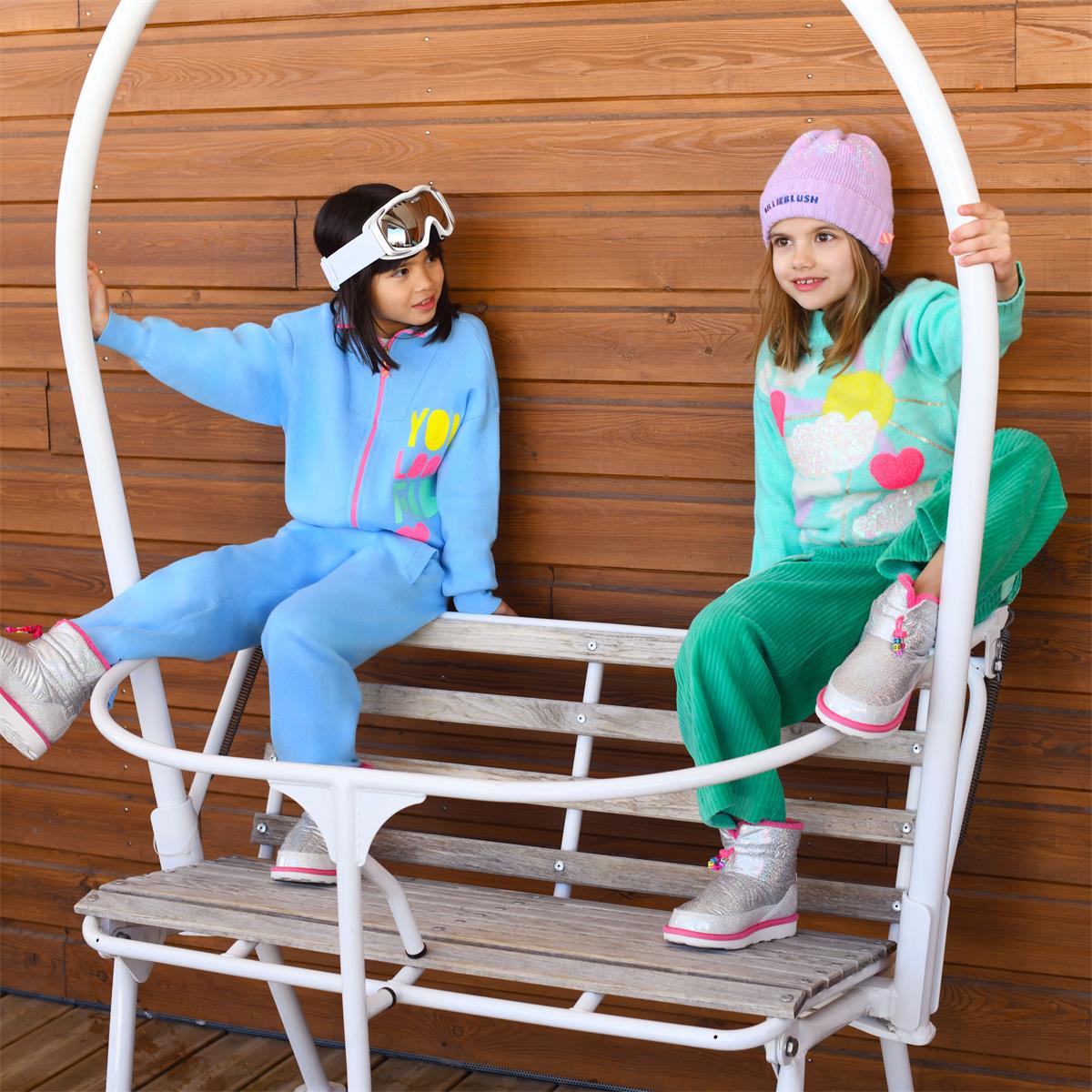 Girls Purple Sequins Knit Hat