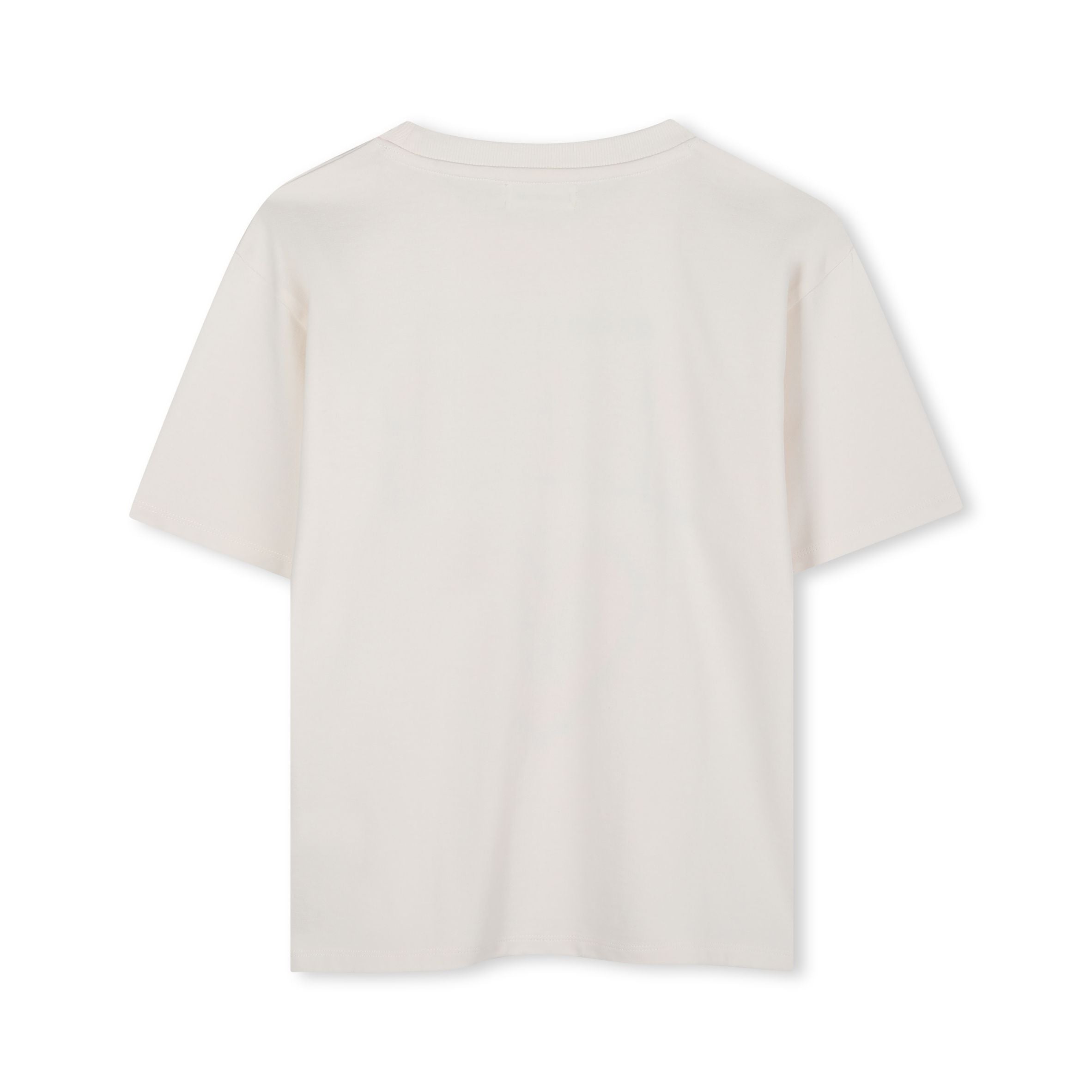 Girls White Printed Cotton T-Shirt