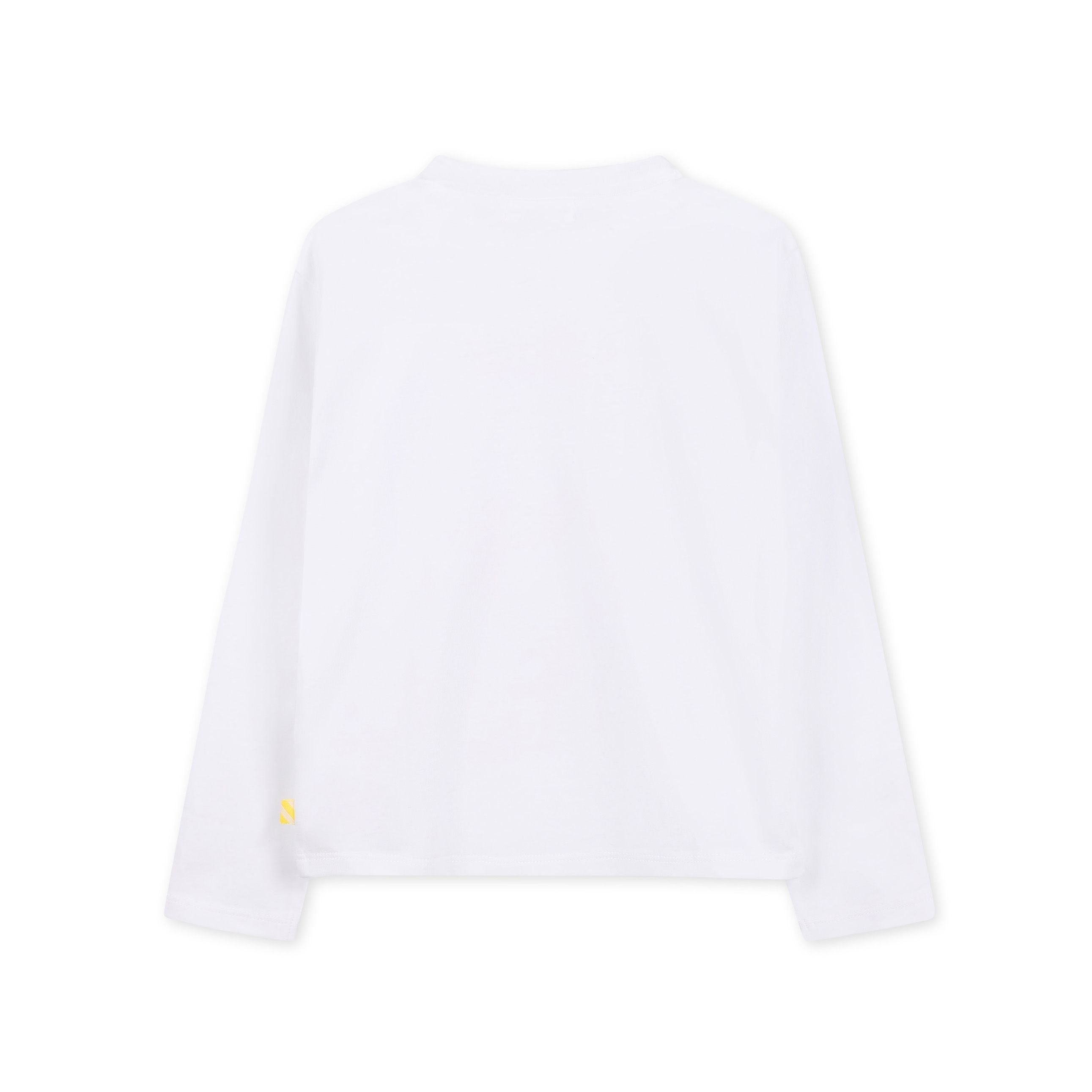 Girls White Sequin Cotton T-Shirt