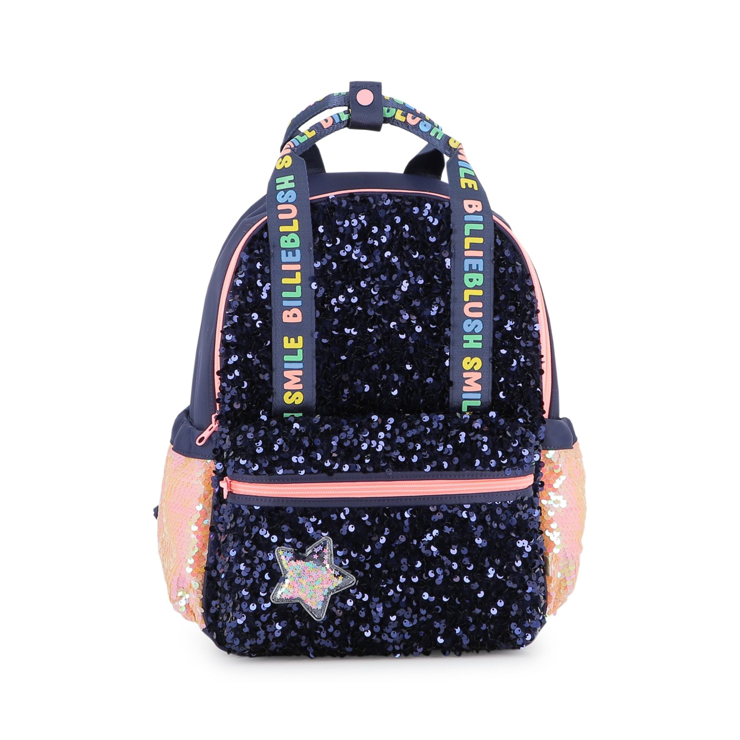 Girls Dark Blue Sequin Backpack(35x25x15cm)