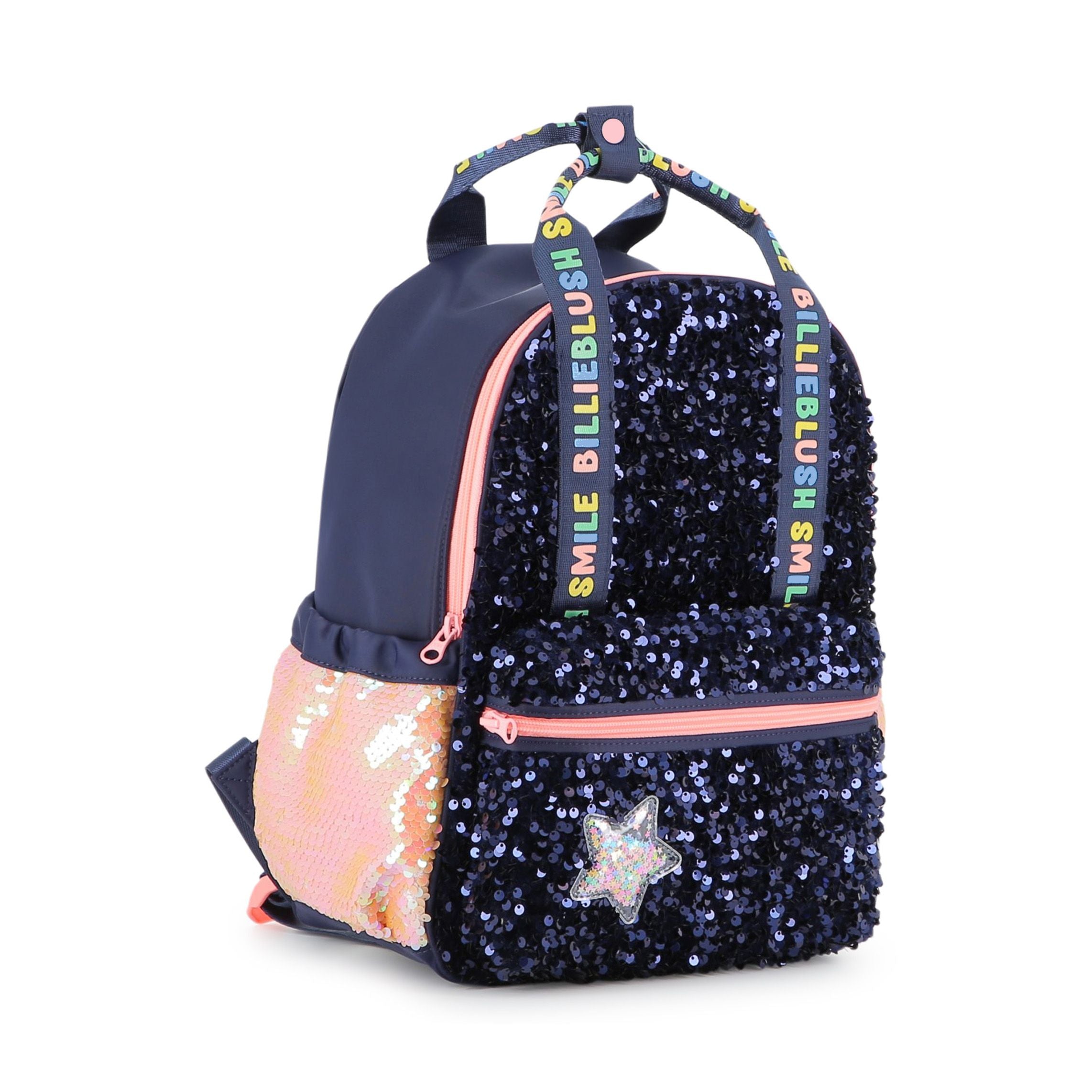 Girls Dark Blue Sequin Backpack(35x25x15cm)
