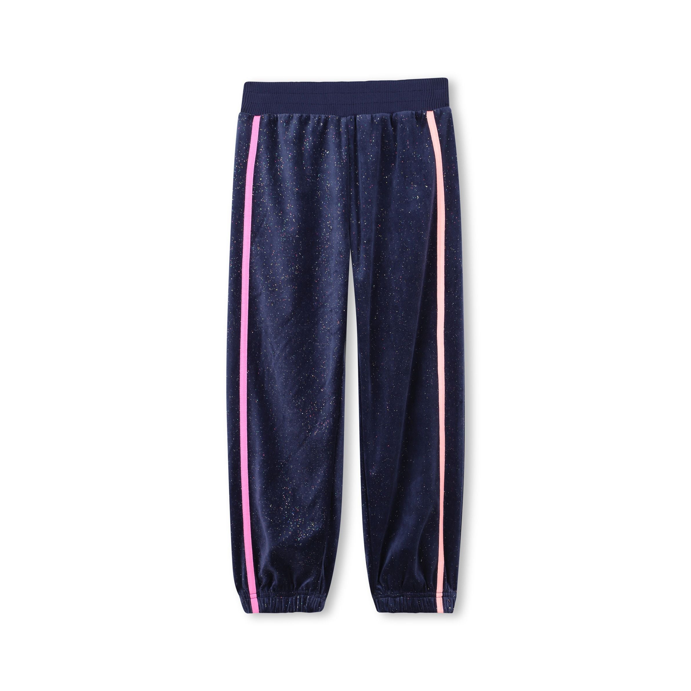 Girls Dark Blue Velvet Set