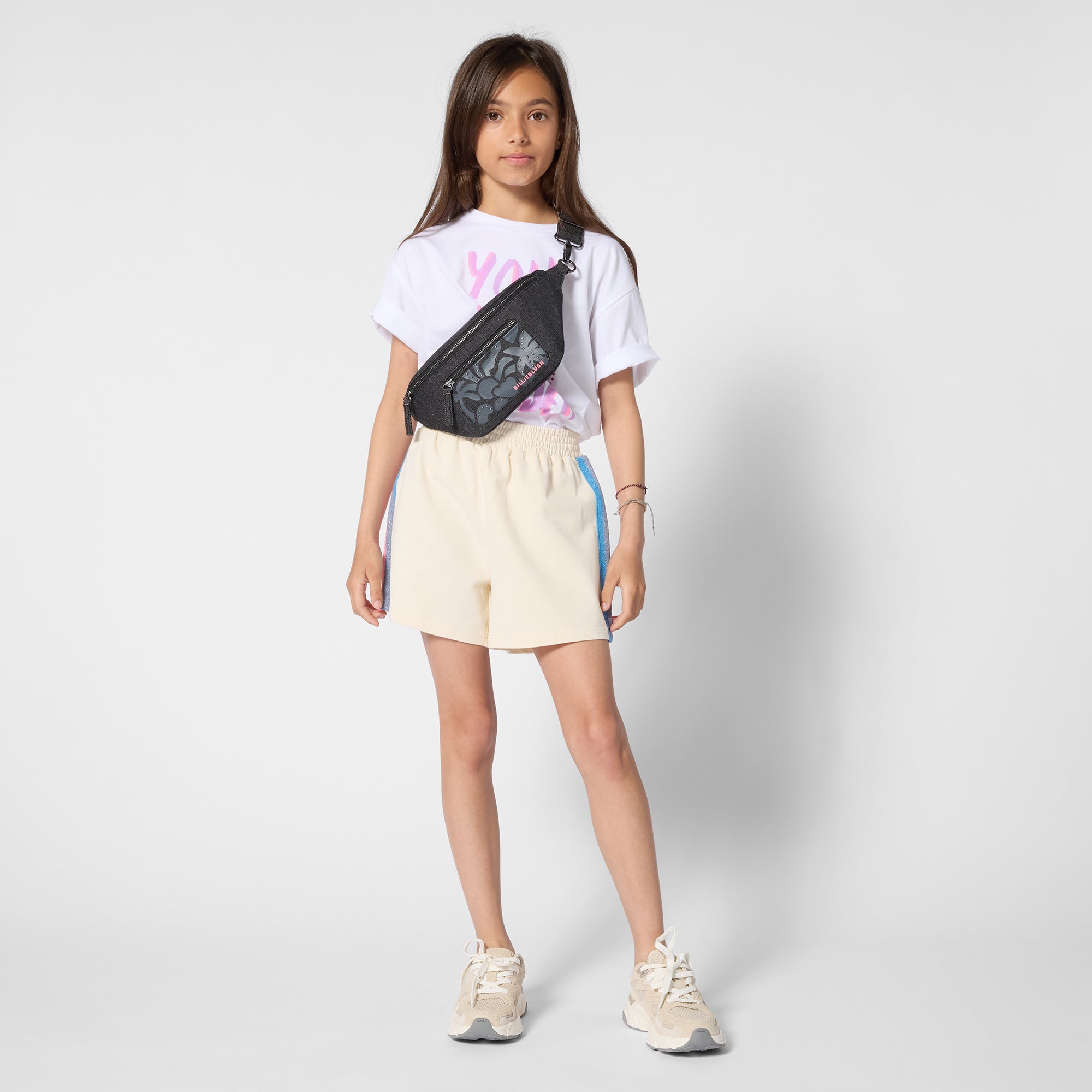 Girls White Logo Cotton T-Shirt