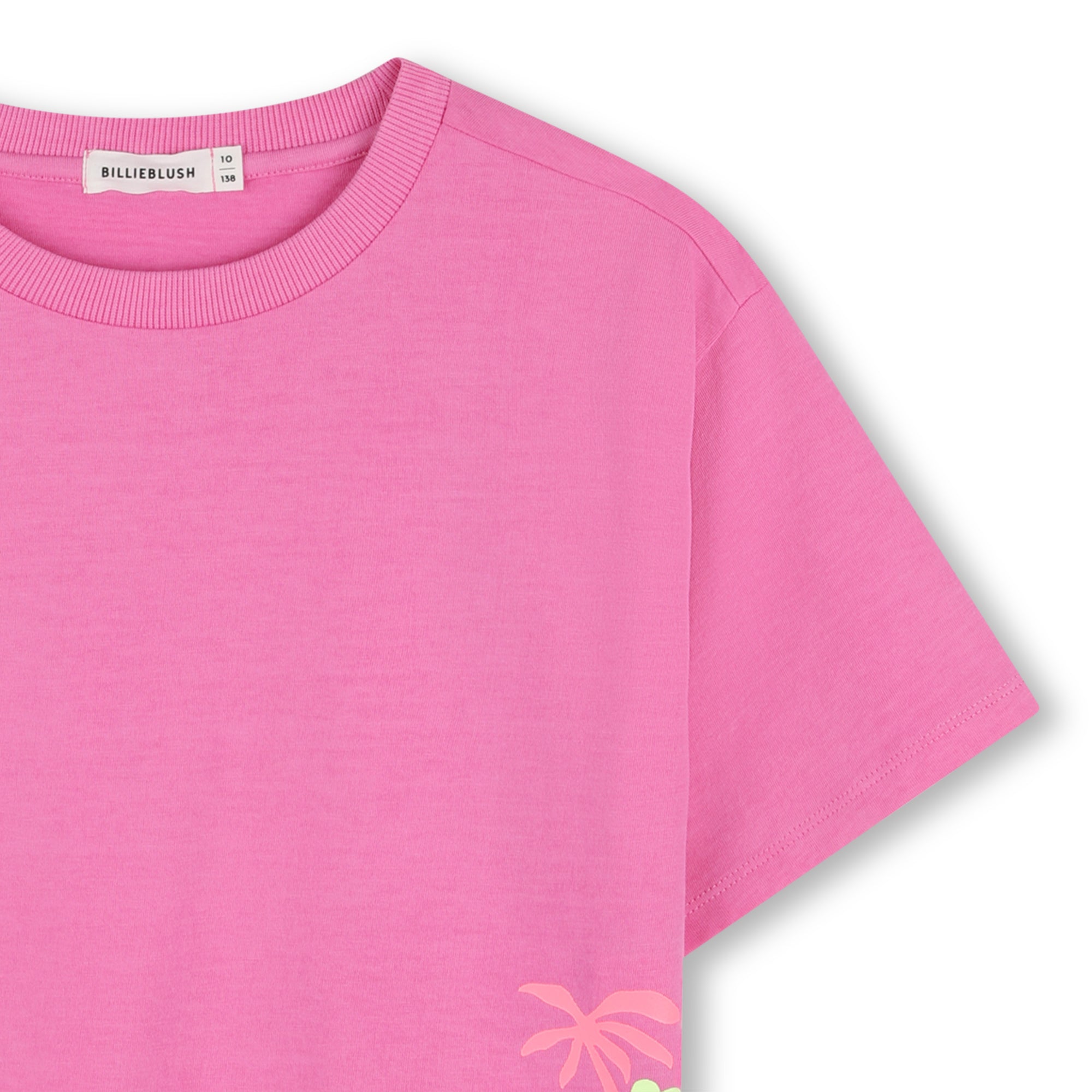Girls Pink Printed Cotton T-Shirt