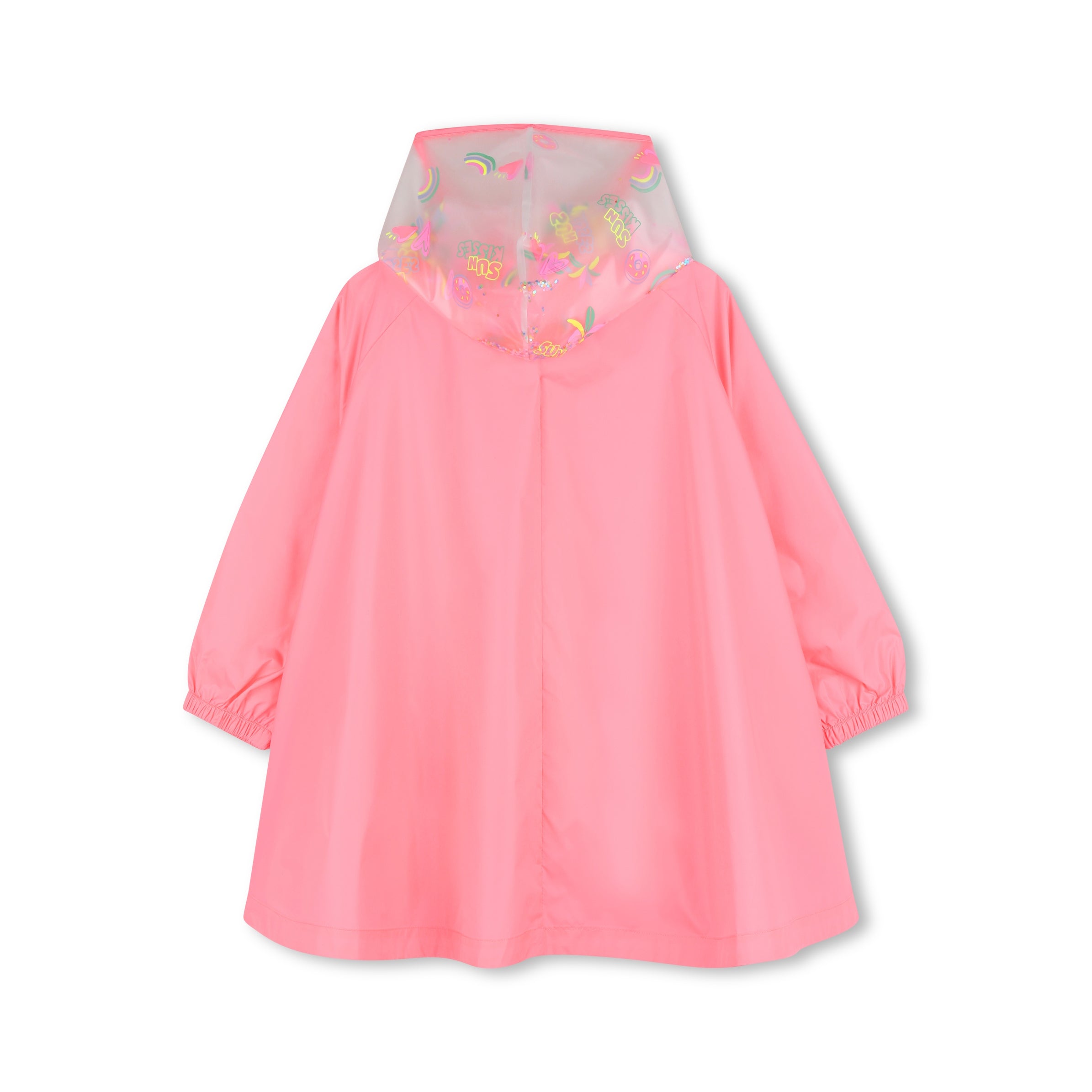 Girls Pink Hooded Raincoat