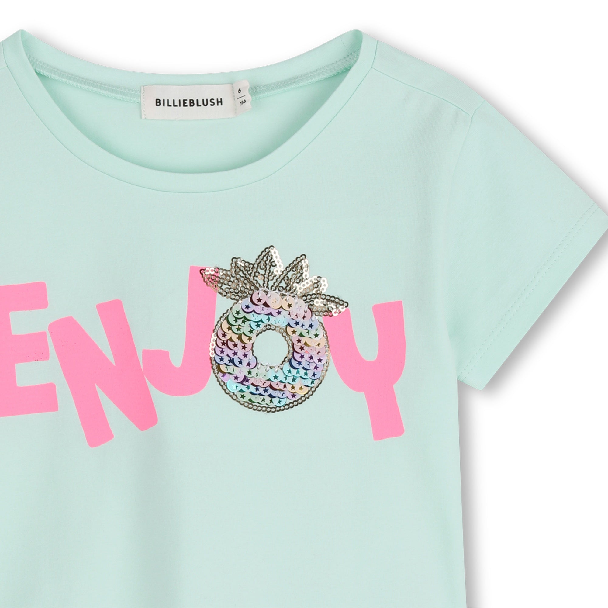 Girls Mint Printed Cotton T-Shirt