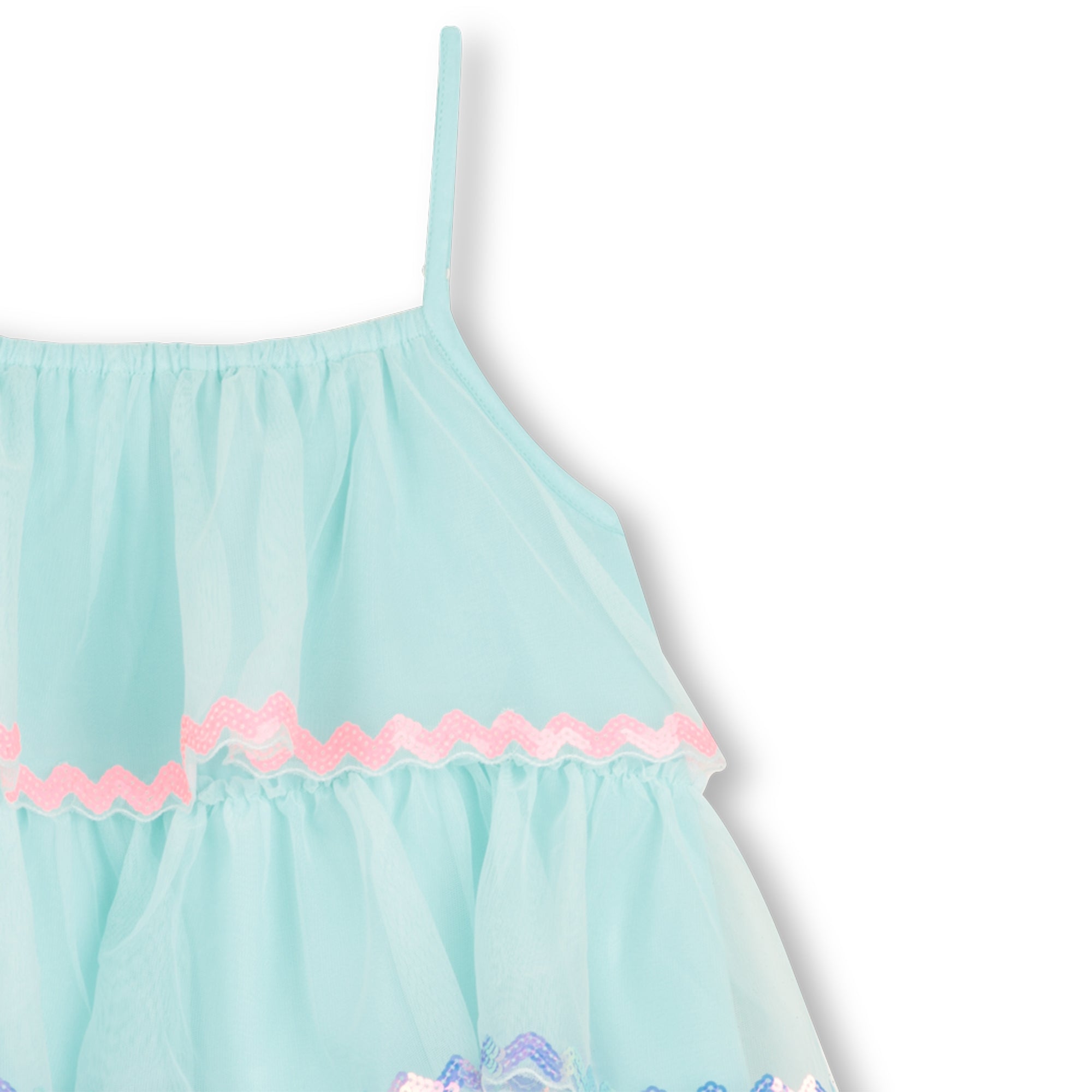 Girls Light Blue Strap Dress