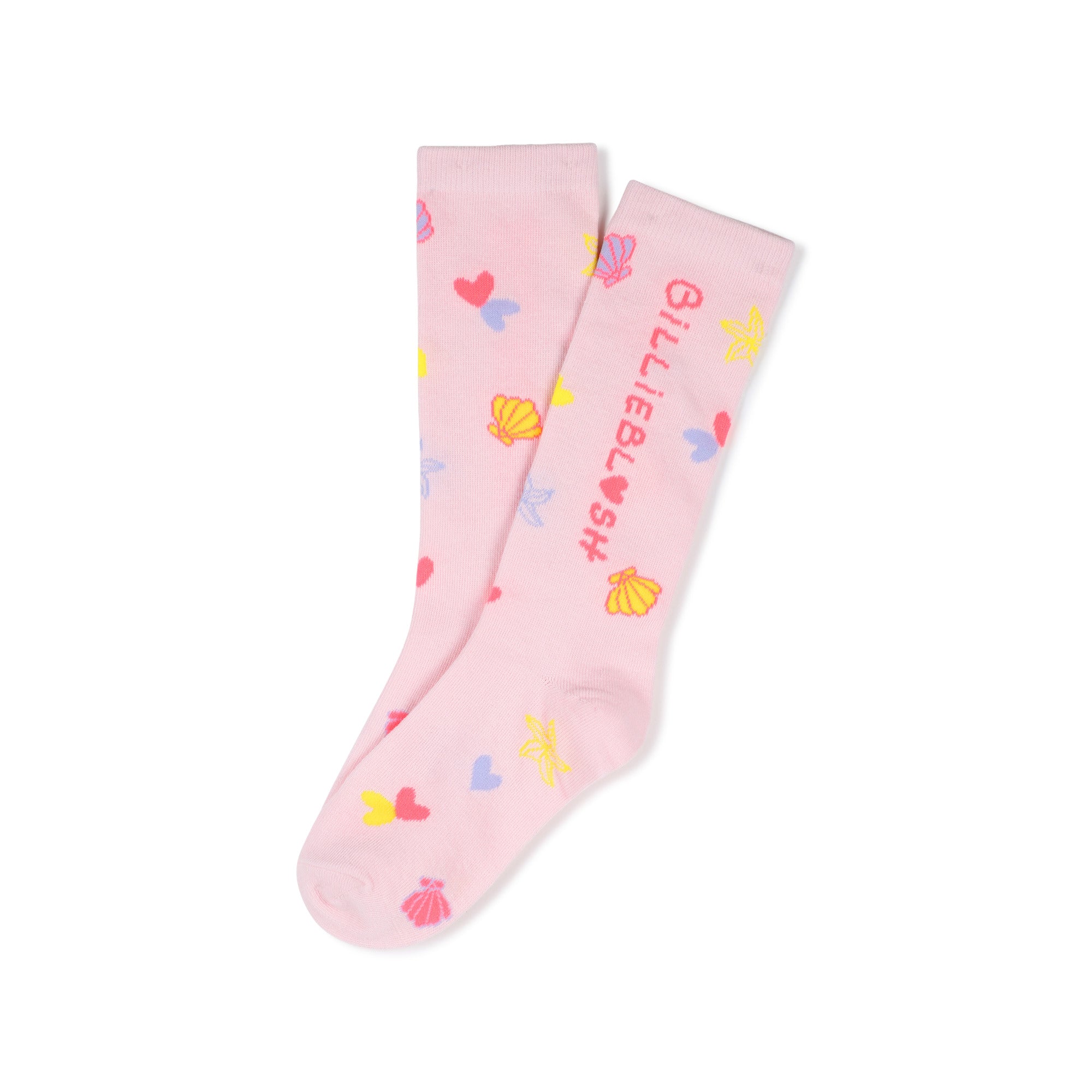 Girls Light Pink Logo Cotton Socks